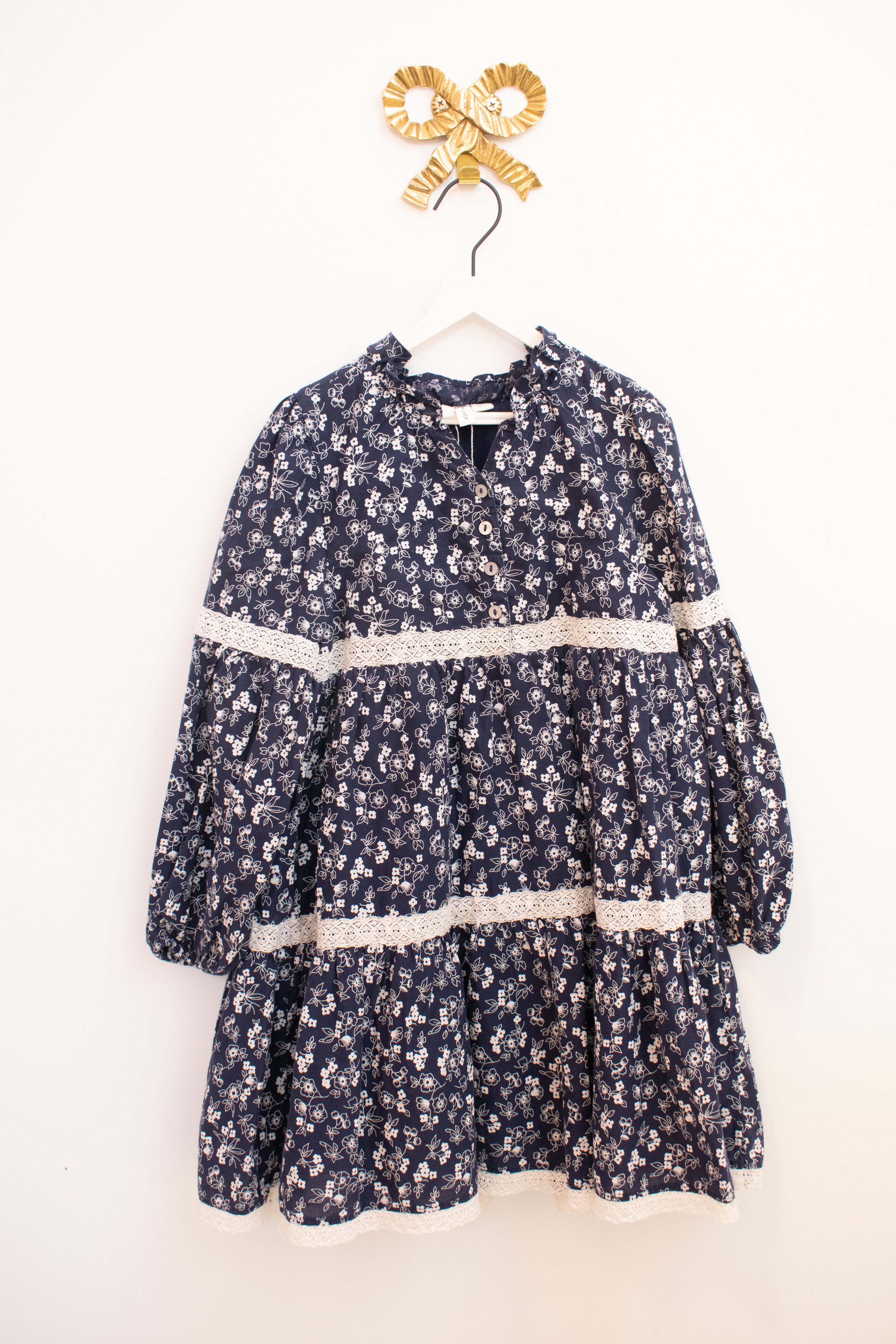 janie and jack Navy Empire Floral Dress / 7