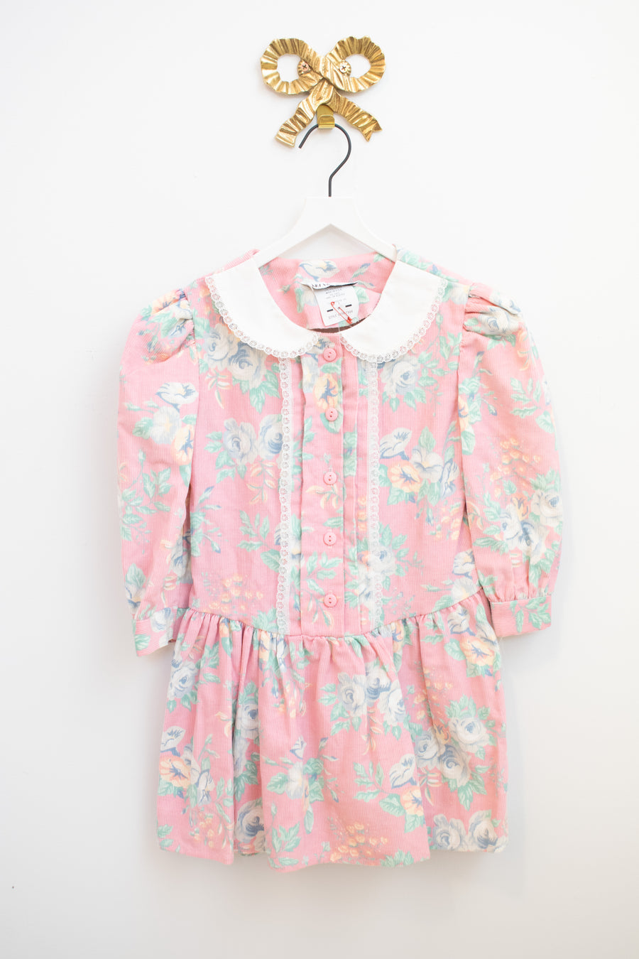 vintage Cord Floral (80s) Dress / 6