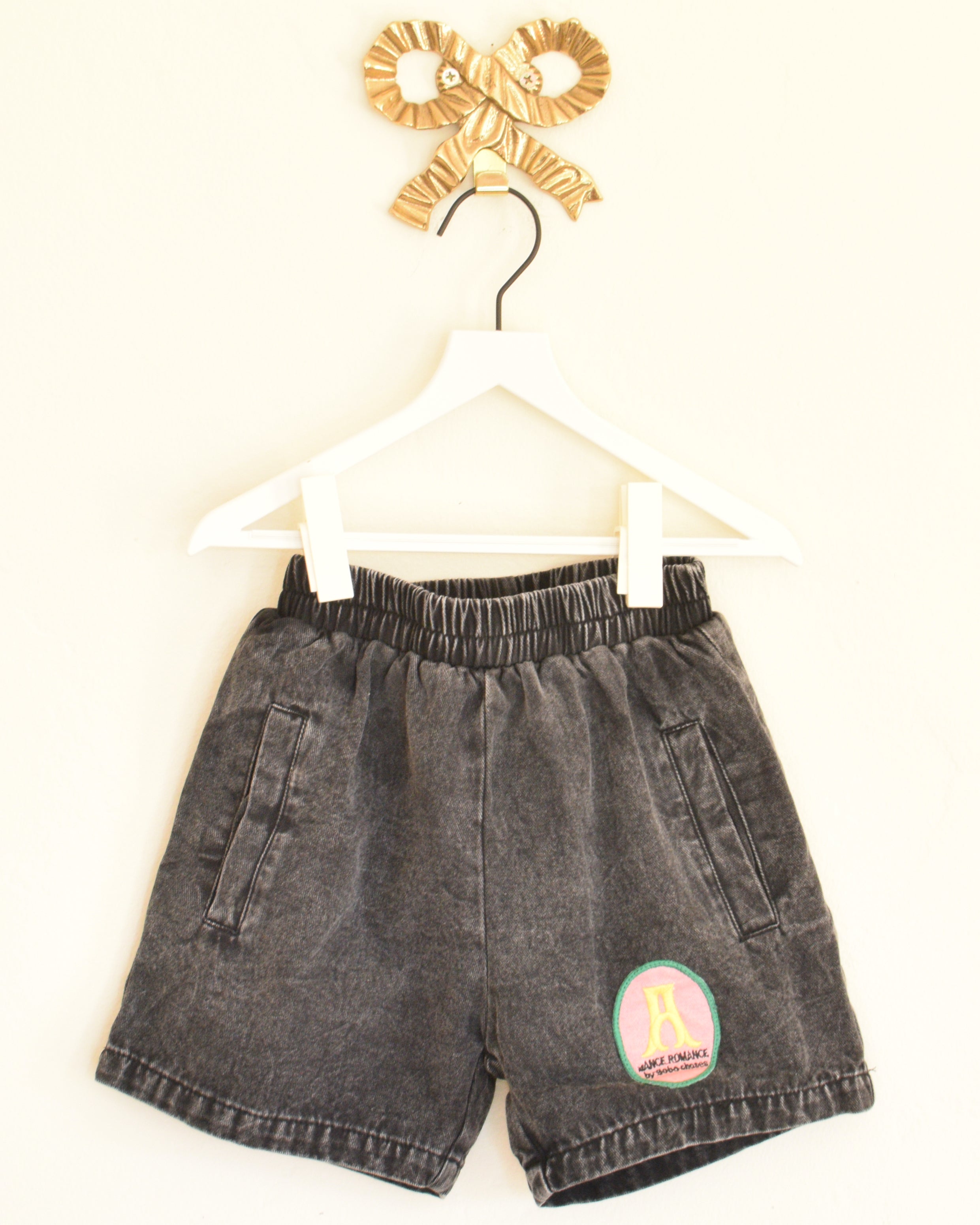 SS20 Black Denim Bermuda Shorts / 4-5