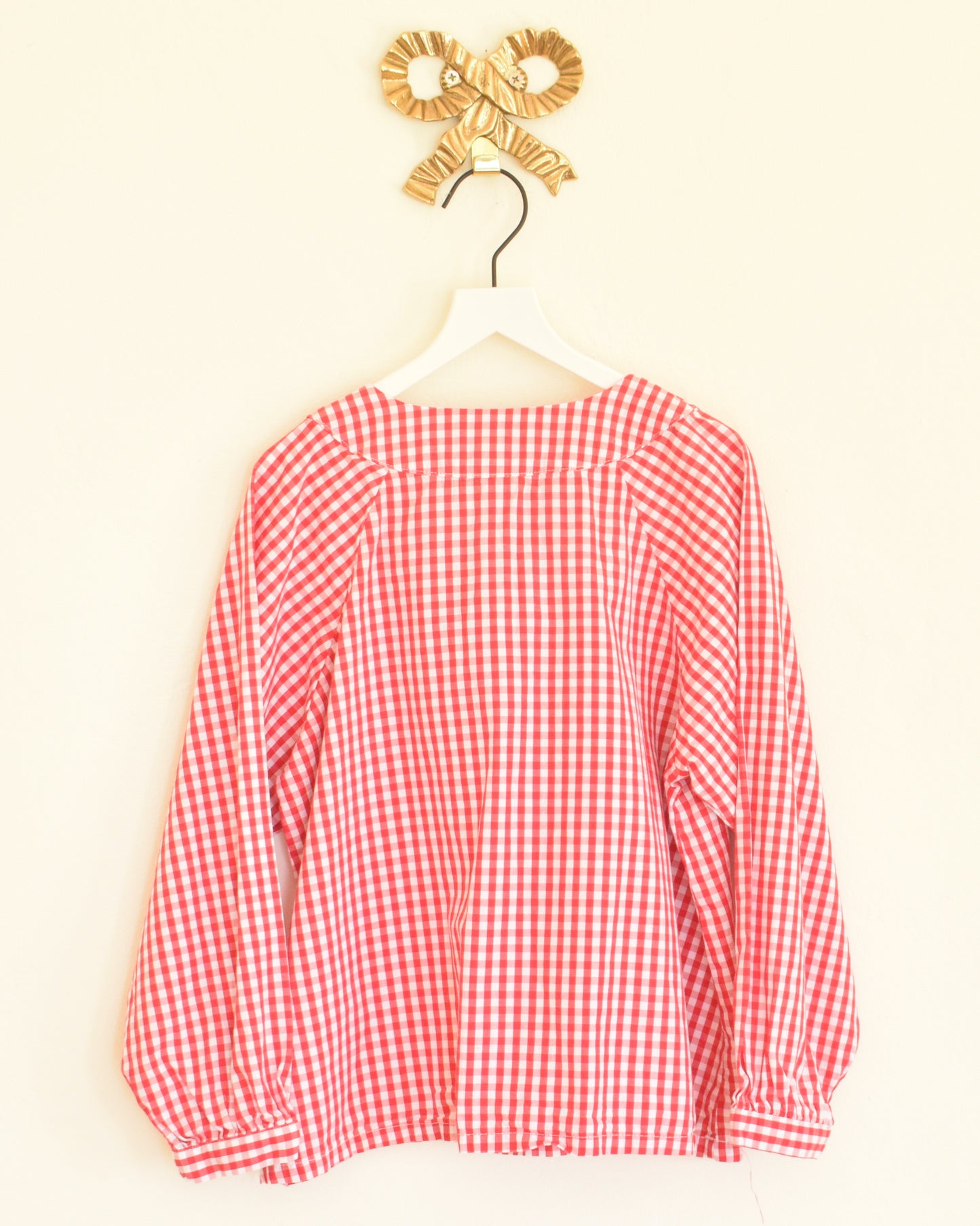 Classic Prep Childrenswear Becca Neck Tie Check Blouse / 6