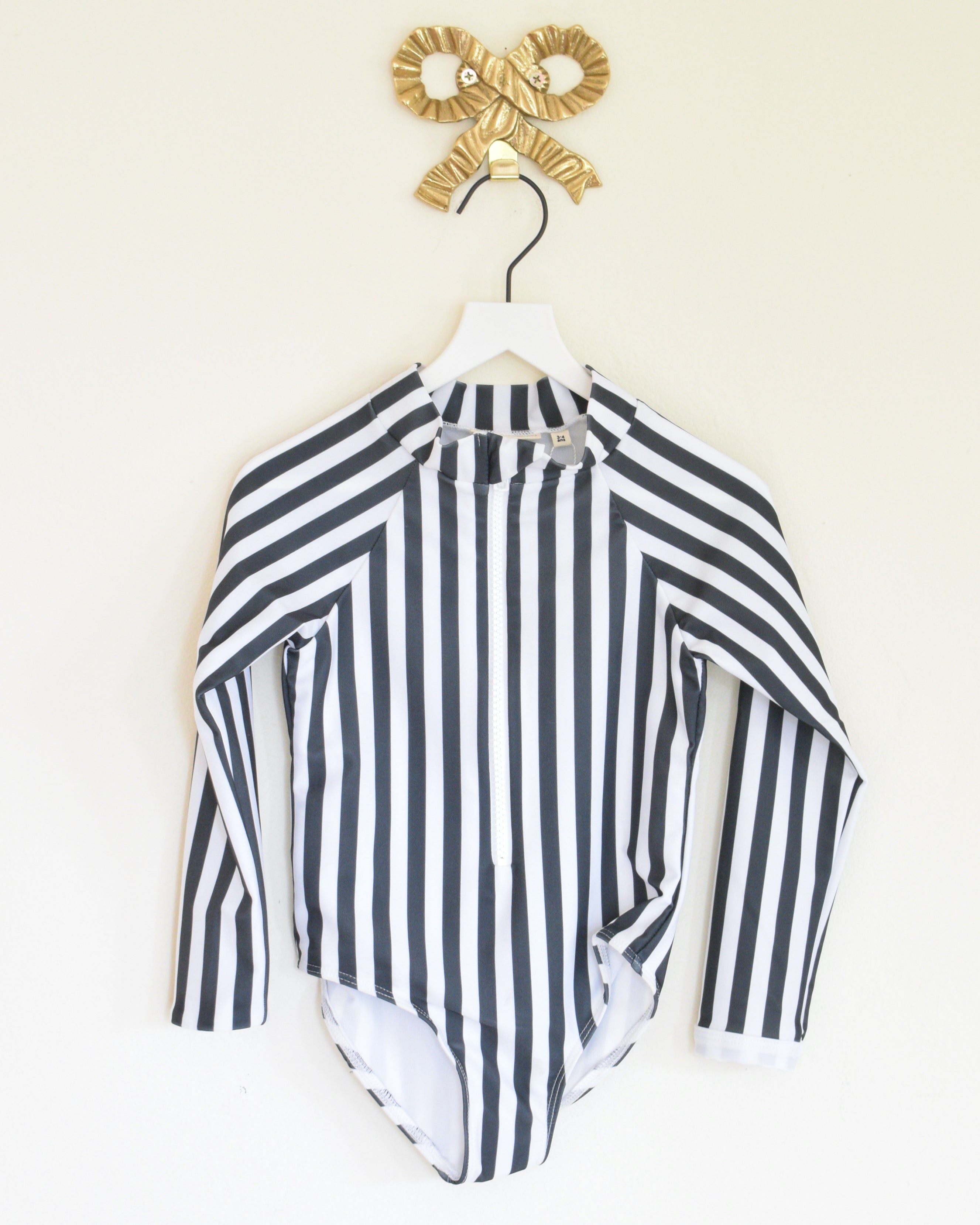 Juillet Juillet Black and White Stripe Swimsuit / 3-4 Years