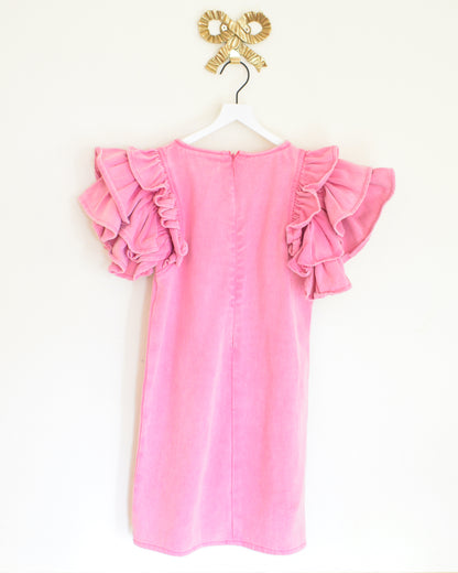 Lola & the Boys Pink Denim Dress / 8