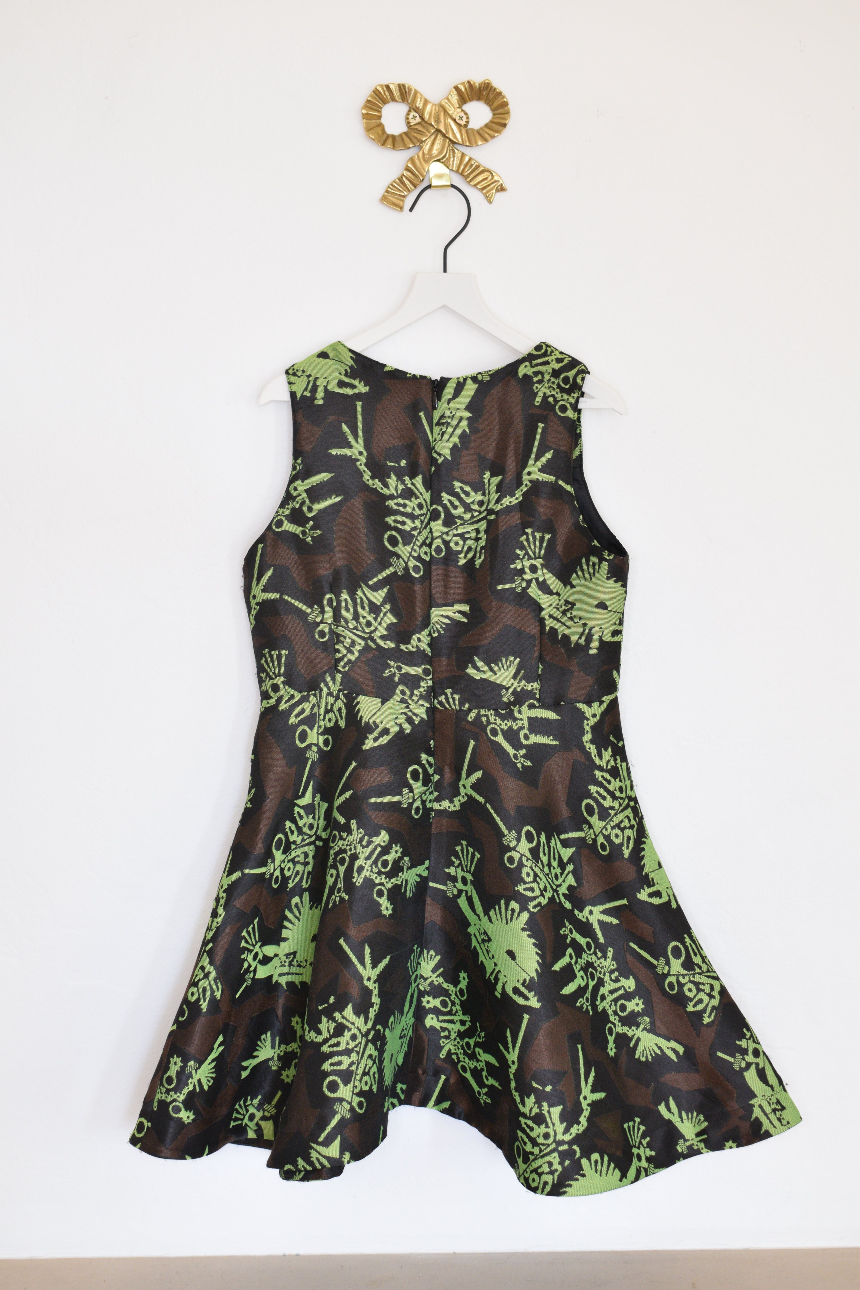 Kenzo Black & Lime Abstract Dress / 8