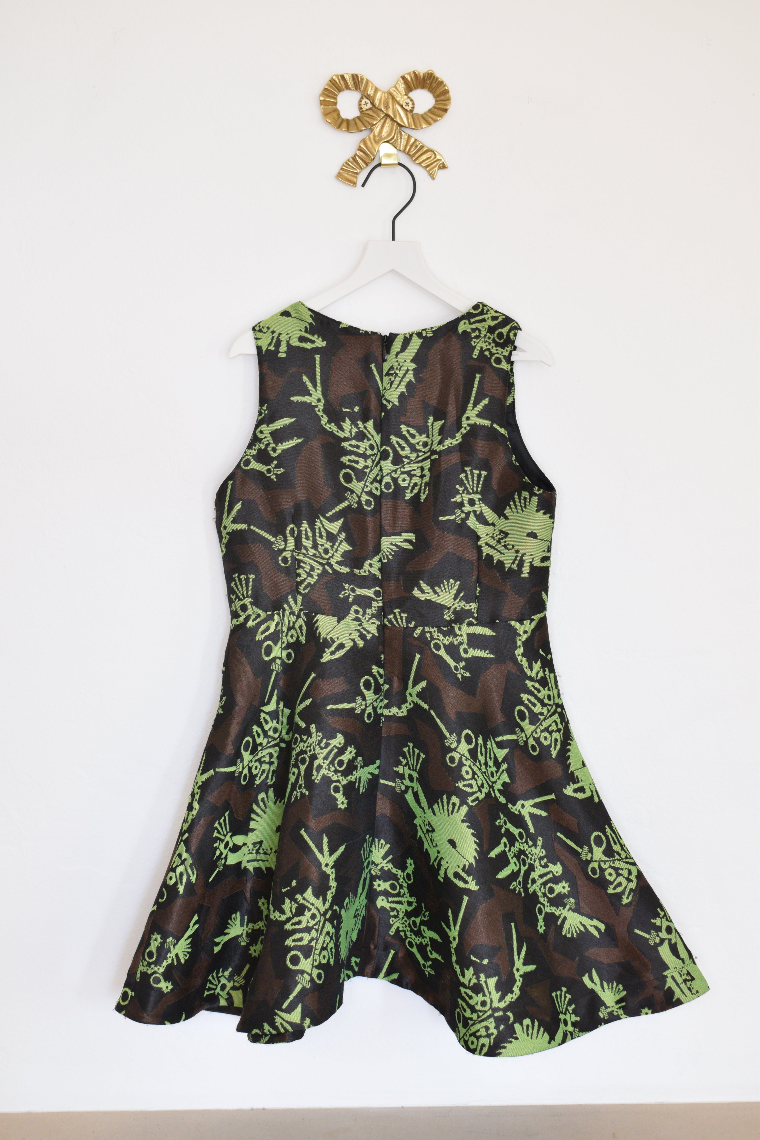 Kenzo Black & Lime Abstract Dress / 8