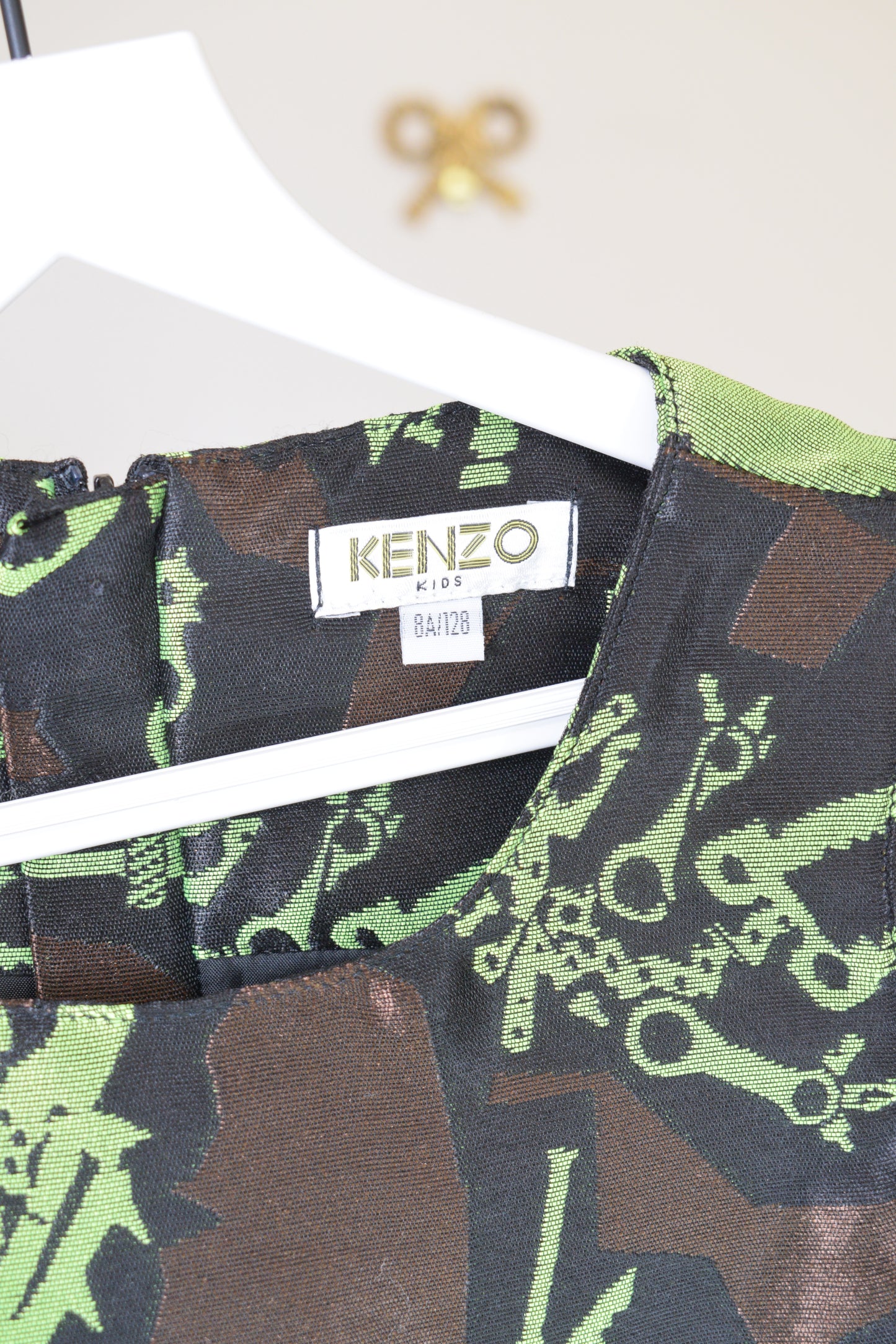Kenzo Black & Lime Abstract Dress / 8