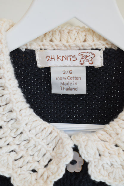 2H Knits Daisy Knit Cardigan / 3-6 months