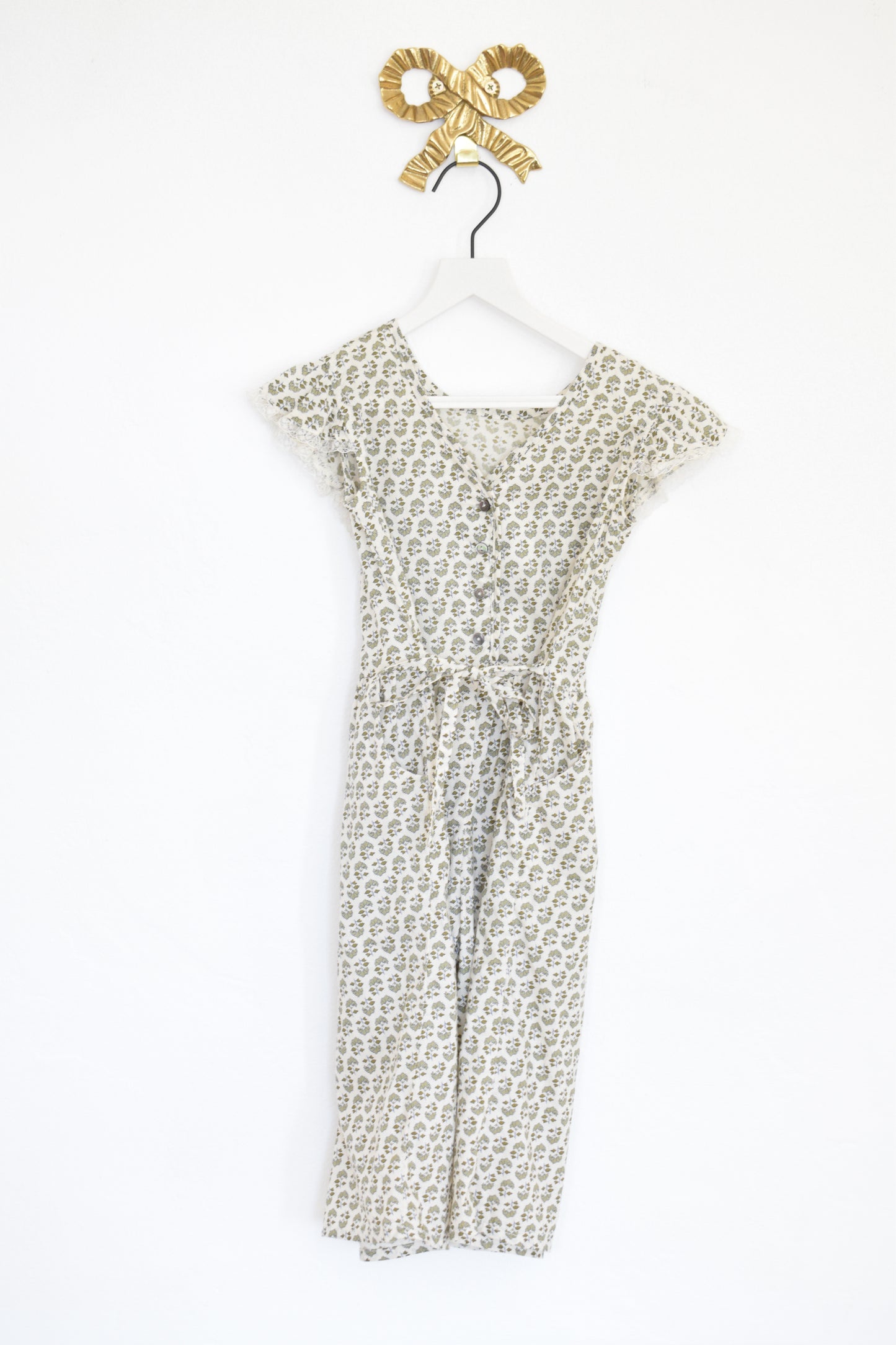 Louisiella Green Floral Playsuit / 3T