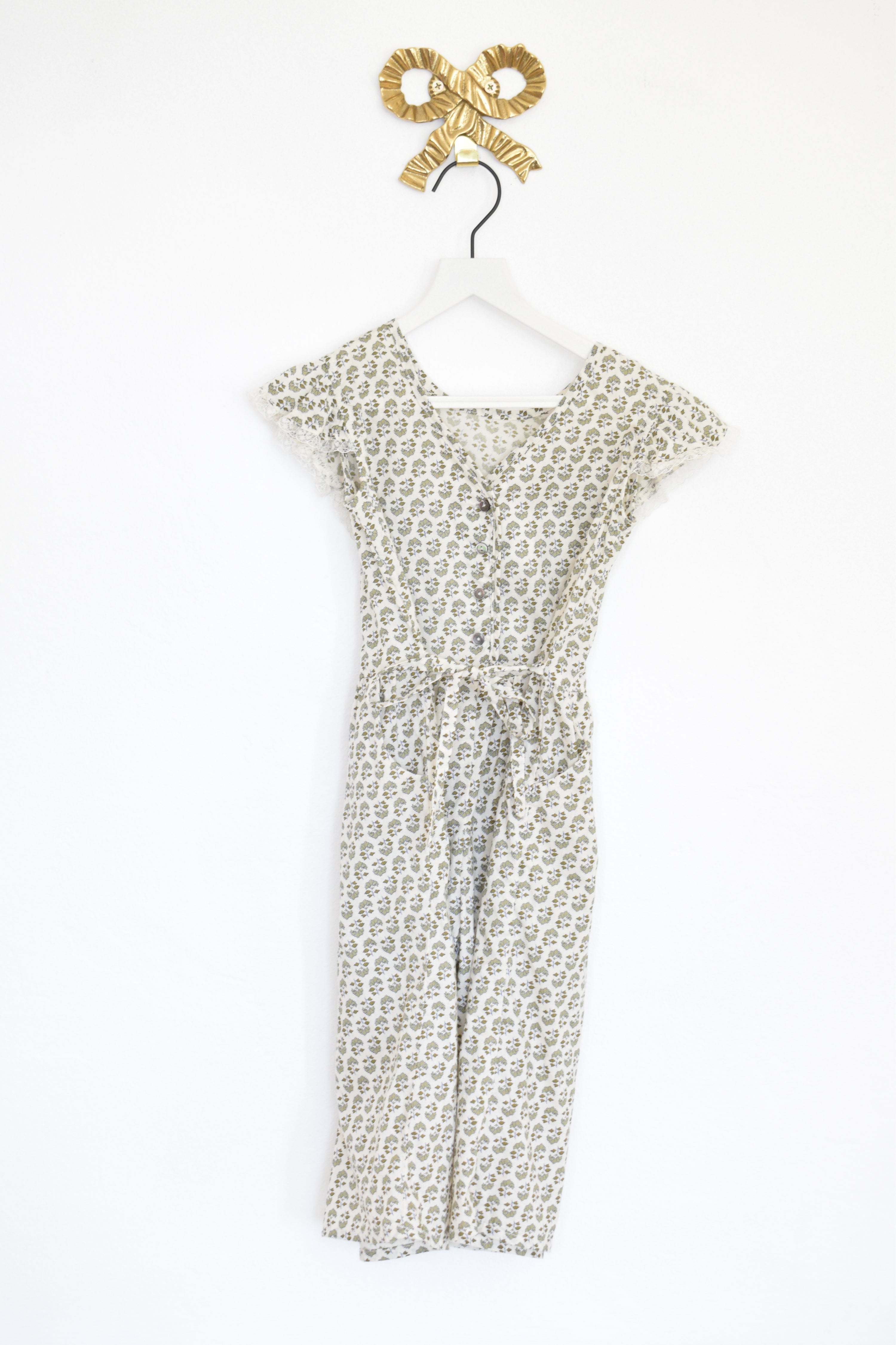 Louisiella Green Floral Playsuit / 3T
