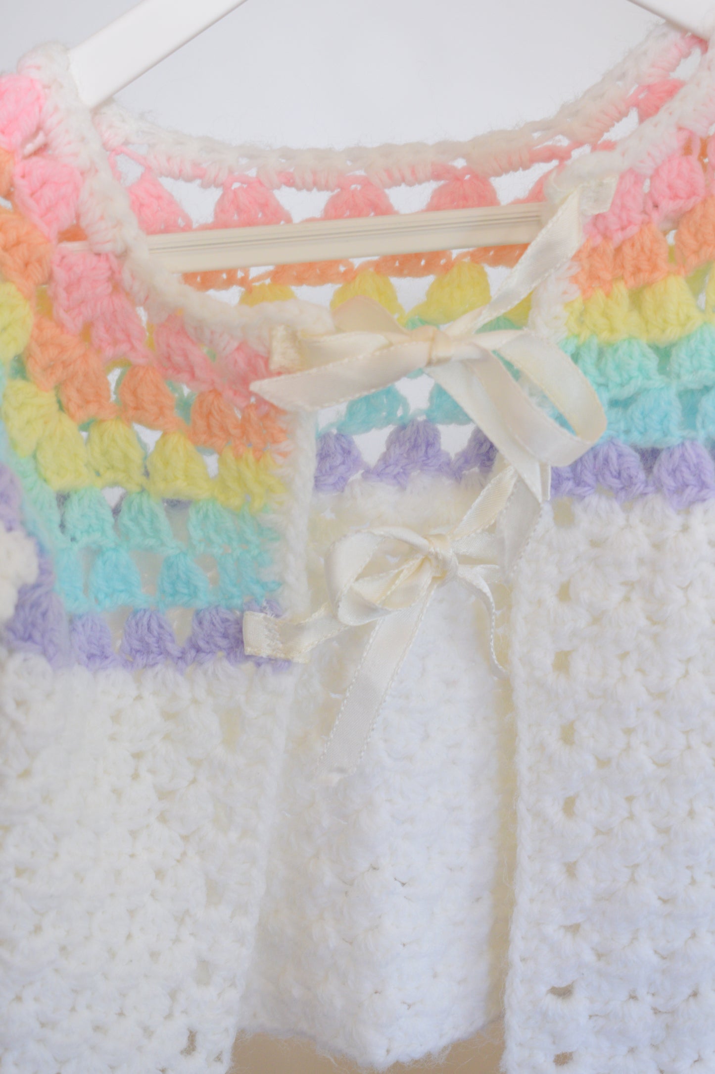 vintage hand-knit booties and shawl / Newborn