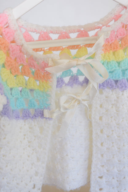 vintage hand-knit booties and shawl / Newborn