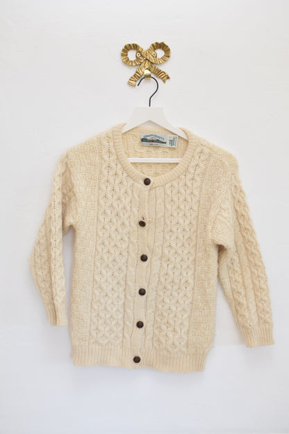 Aran Crafts Cream Cardigan Sweater / 8-11 Years