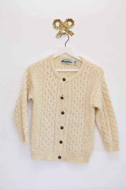 Aran Crafts Cream Cardigan Sweater / 8-11 Years