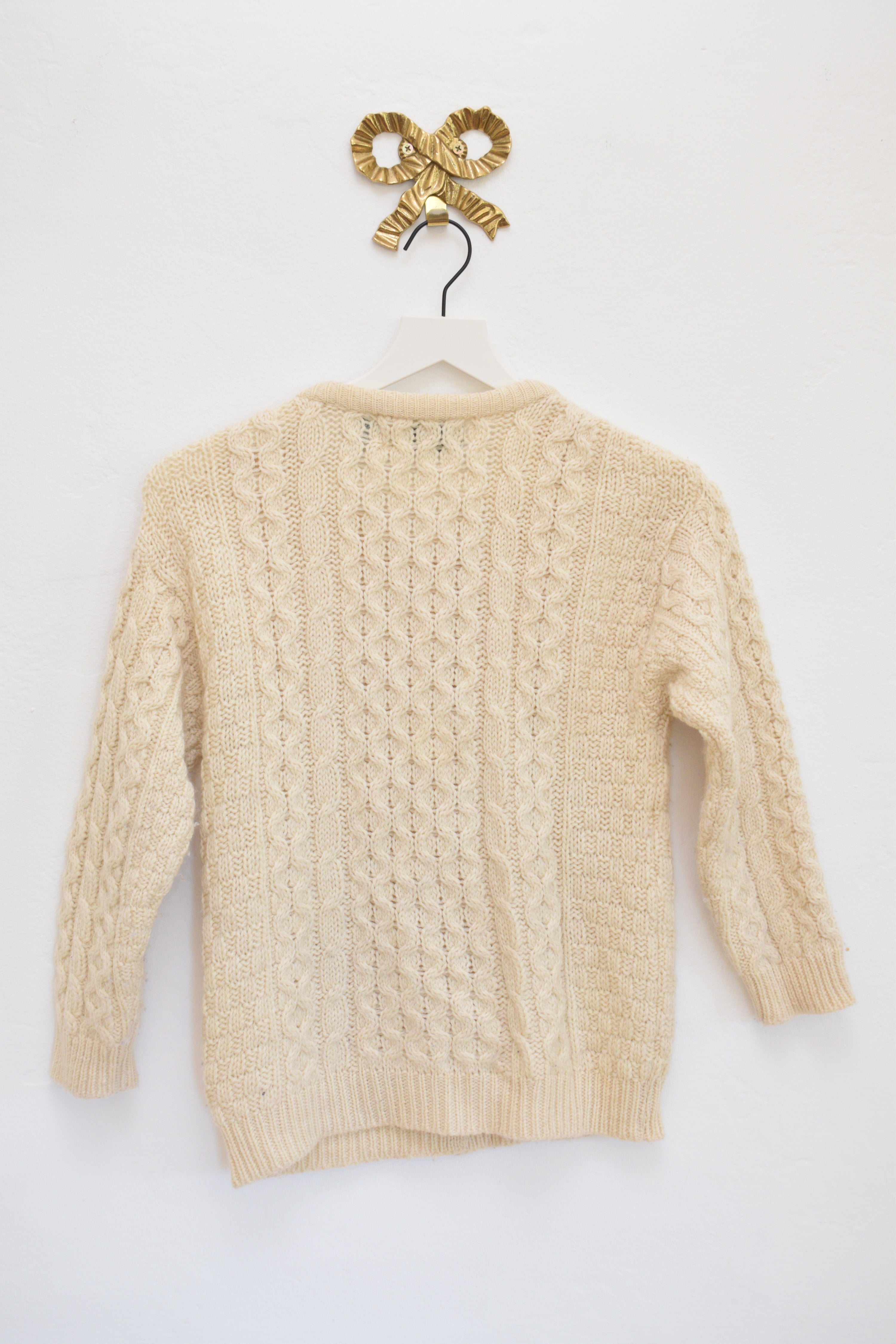 Aran Crafts Cream Cardigan Sweater / 8-11 Years