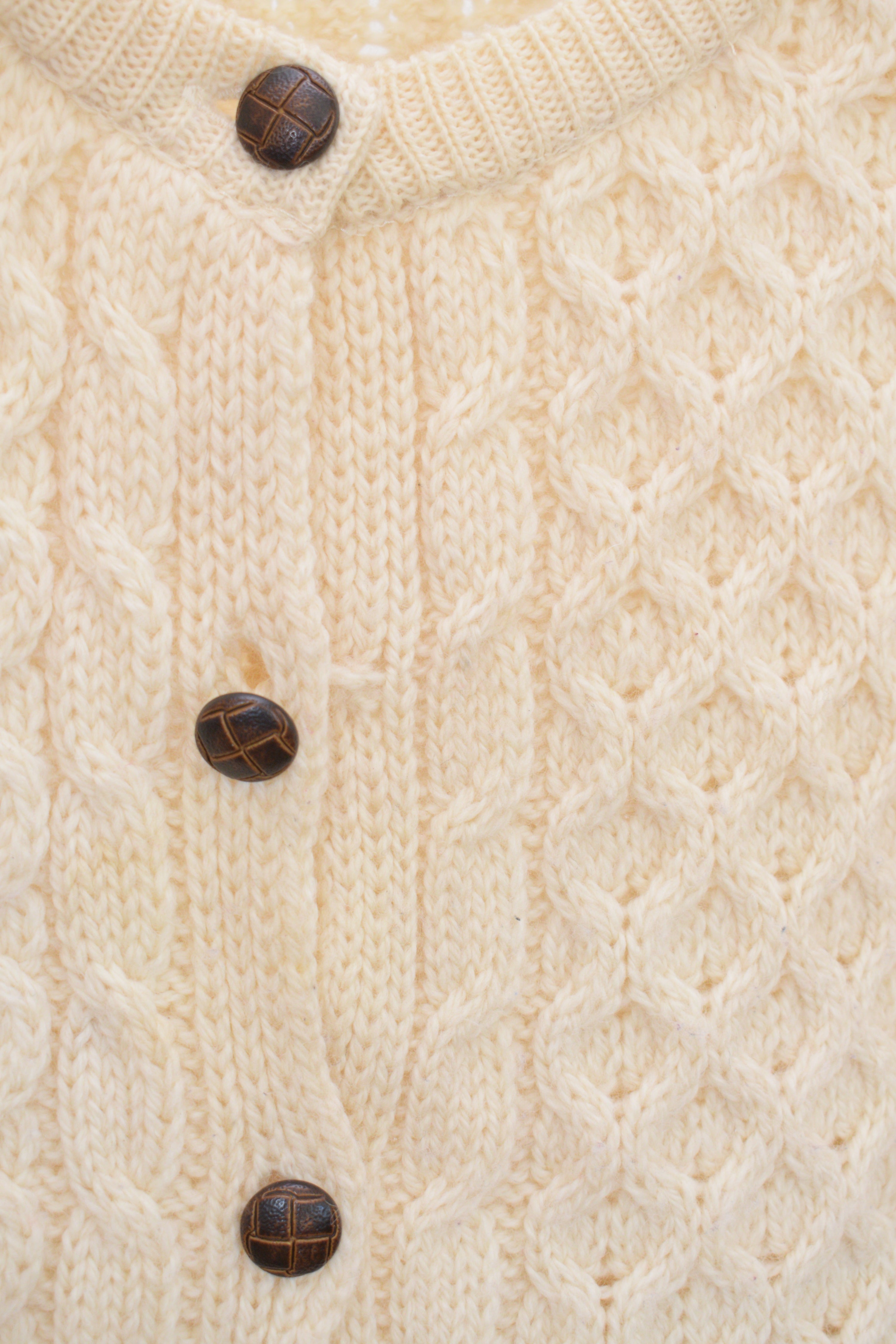 Aran Crafts Cream Cardigan Sweater / 8-11 Years