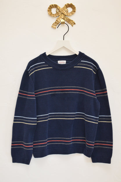 Vintage Talbots Kids Navy Stripe Sweater / 7
