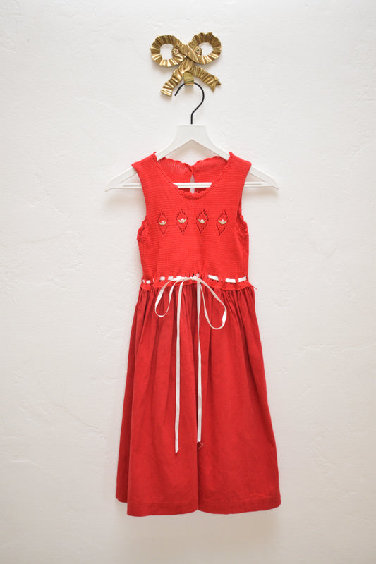 Vintage Red Knit Tulip Dress / 4