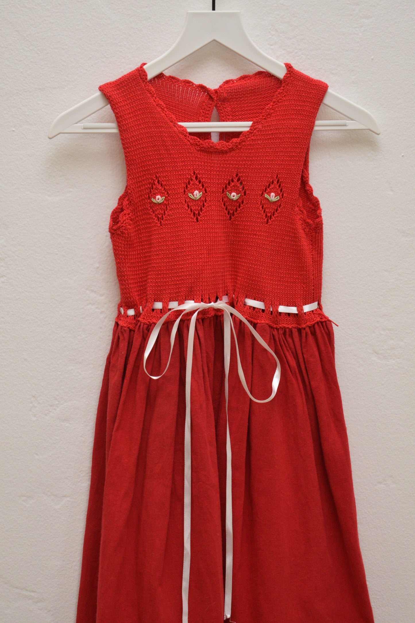 Vintage Red Knit Tulip Dress / 4