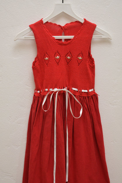 Vintage Red Knit Tulip Dress / 4