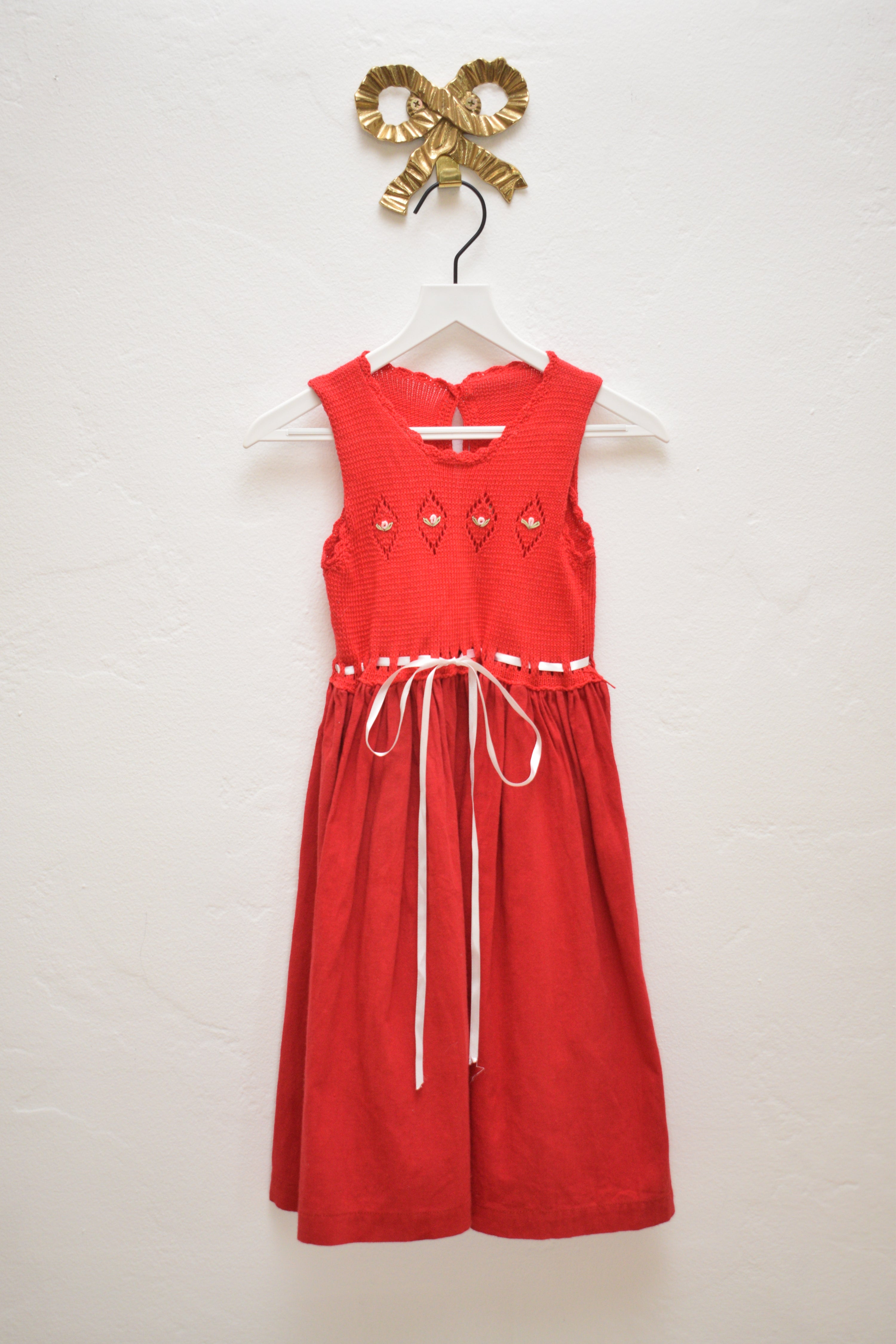 Vintage Red Knit Tulip Dress / 4