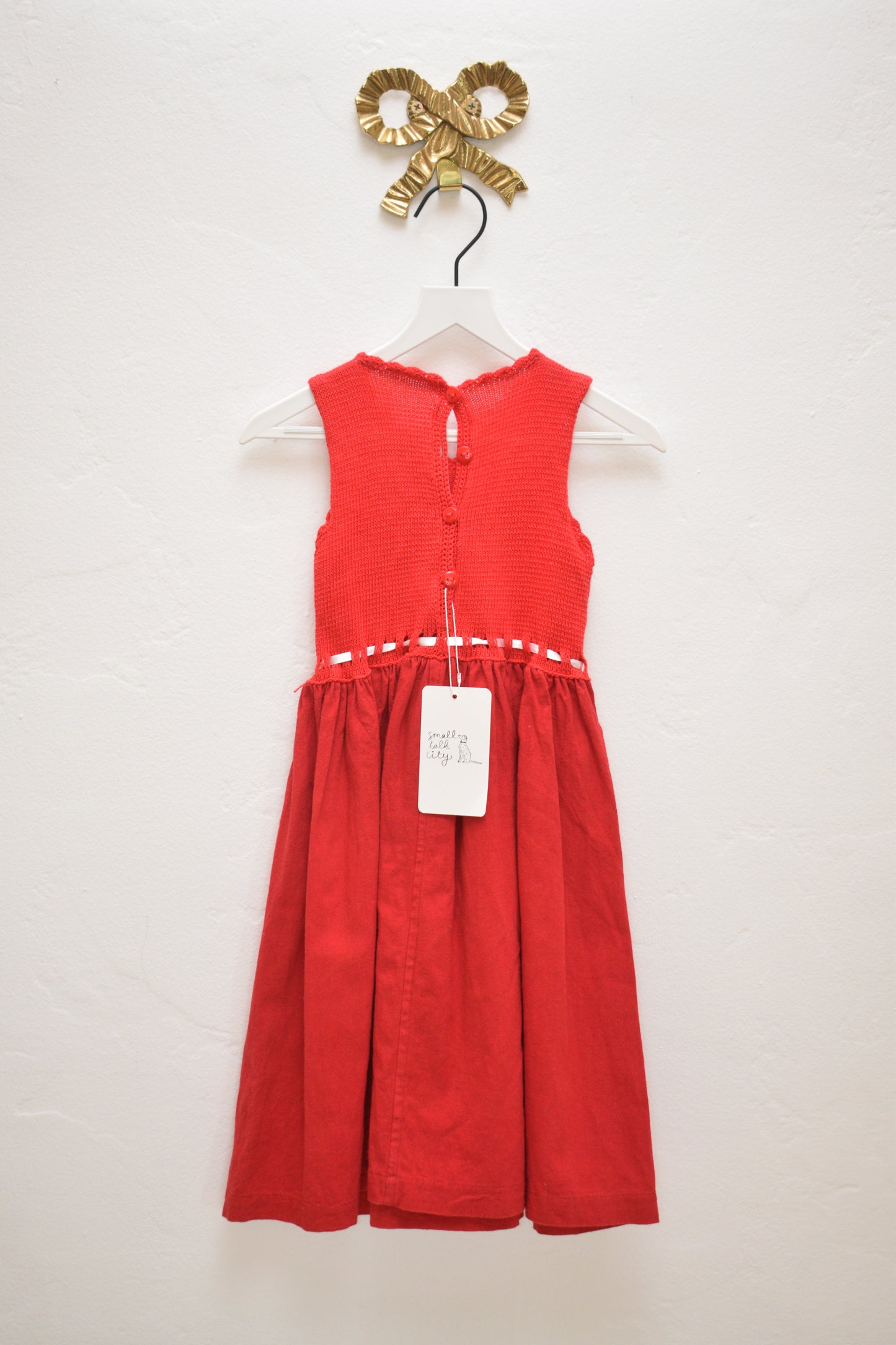 Vintage Red Knit Tulip Dress / 4