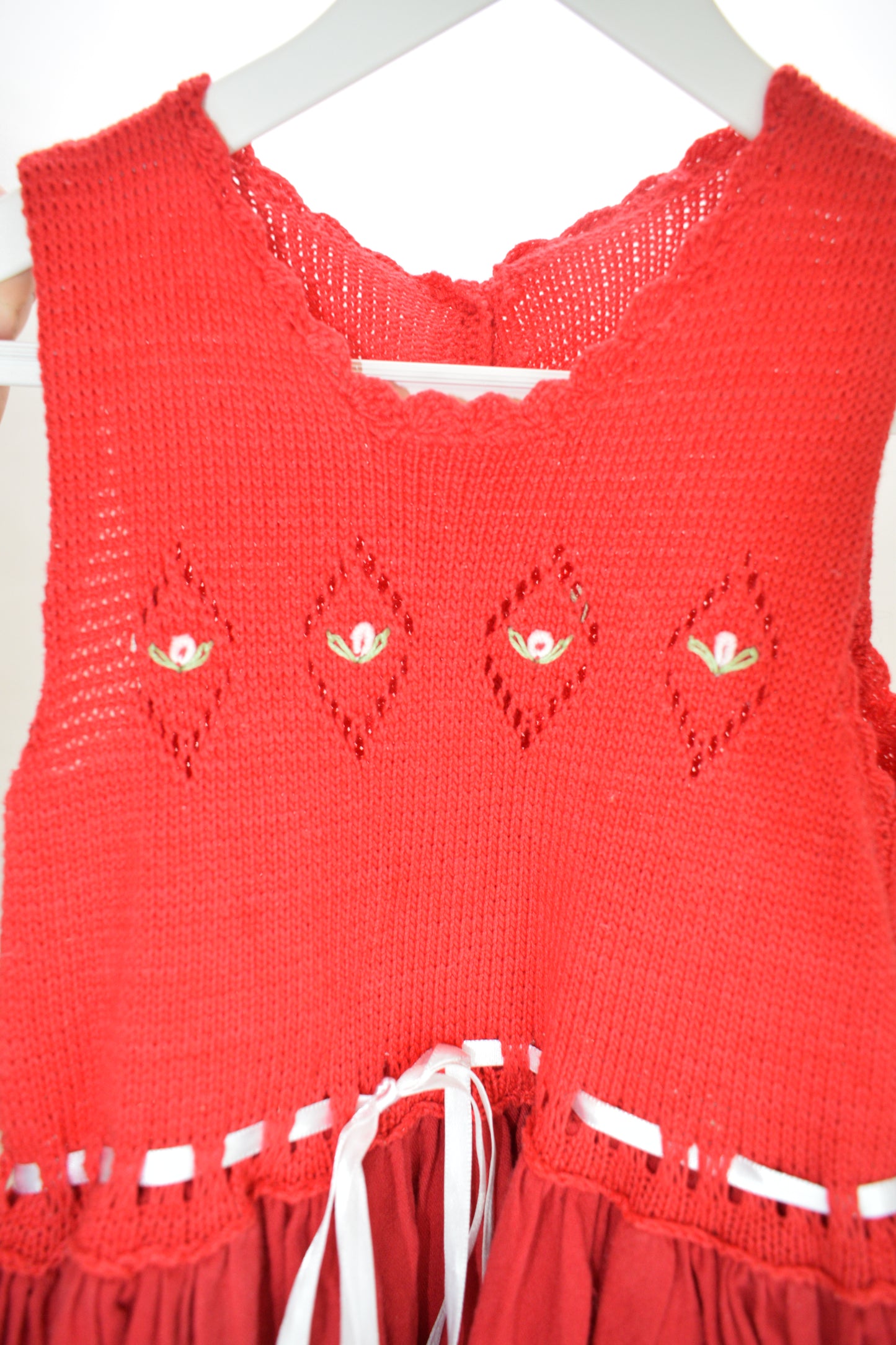Vintage Red Knit Tulip Dress / 4