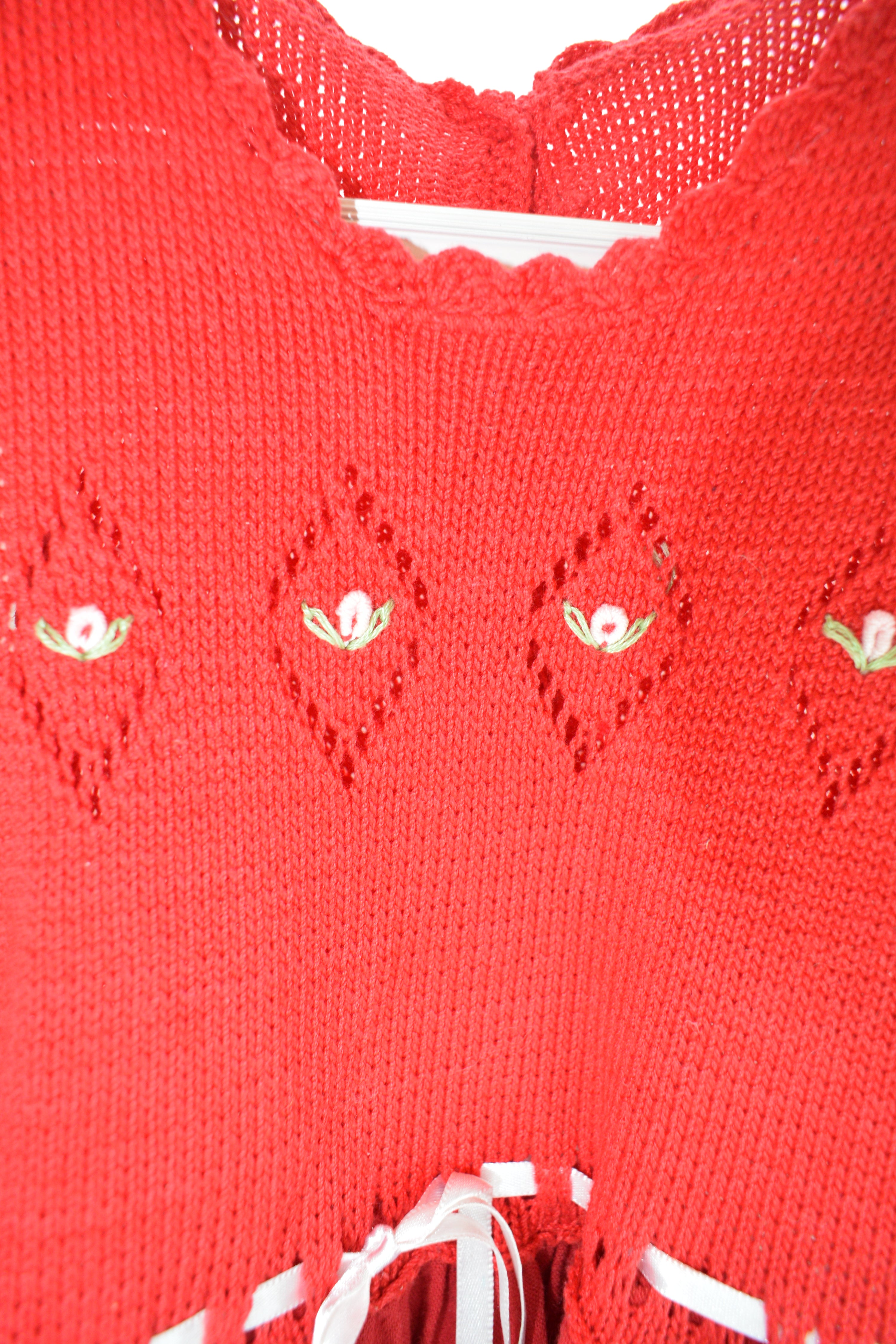 Vintage Red Knit Tulip Dress / 4