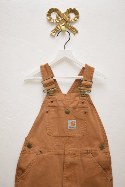 Carhartt Boys Loose Fit Duck Bib Brown Overalls / 5T