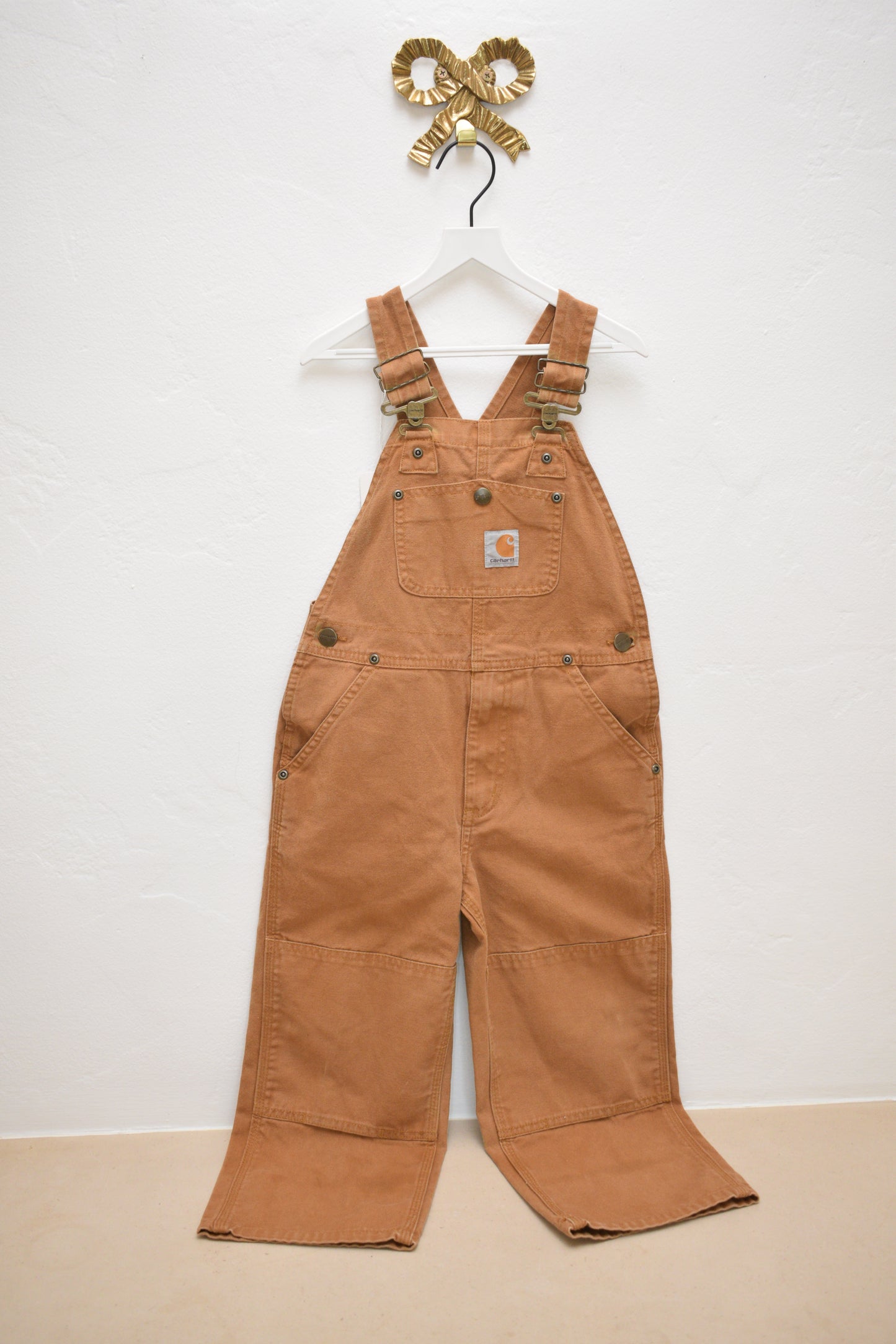 Carhartt Boys Loose Fit Duck Bib Brown Overalls / 5T