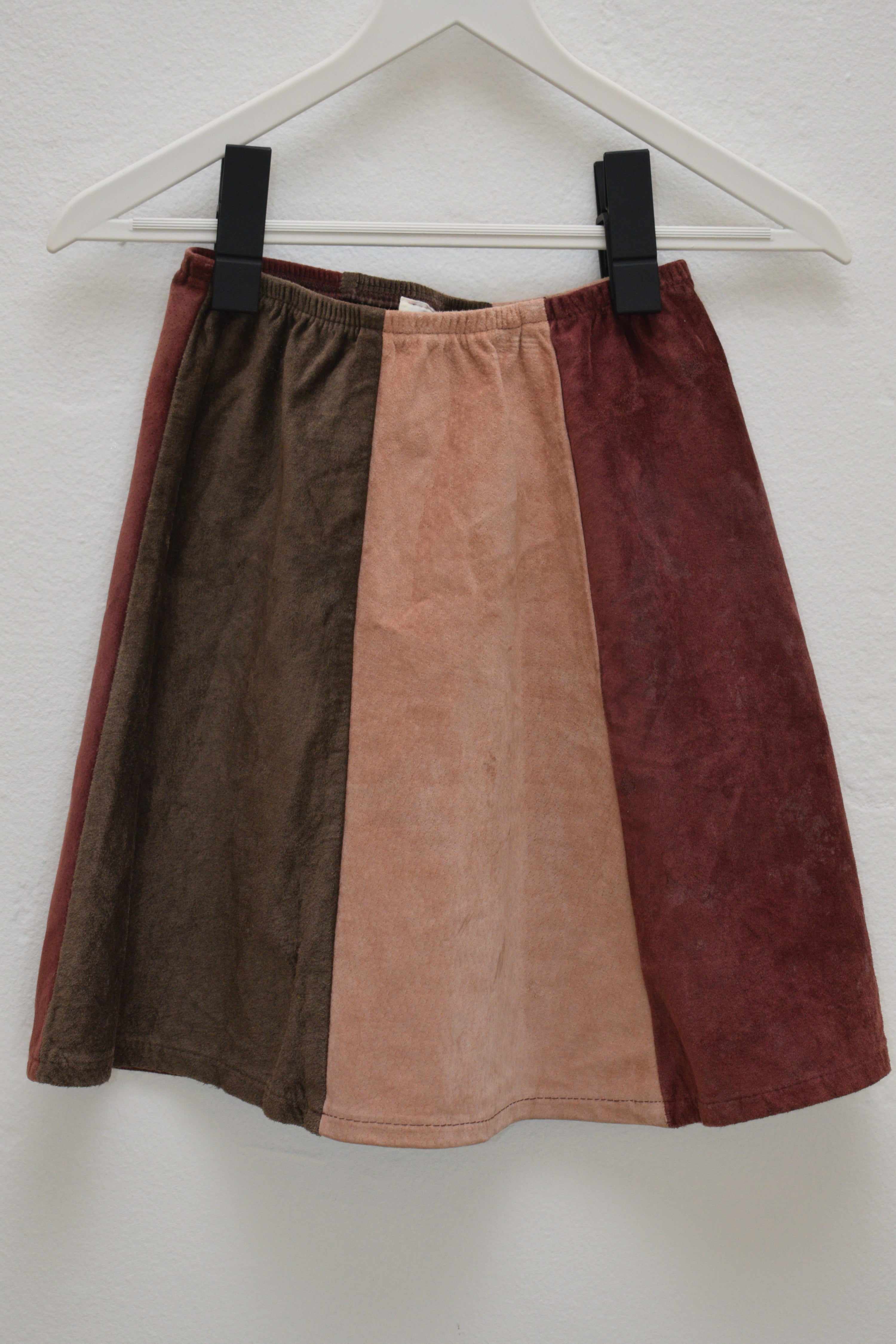 Vintage Patchwork Suede Skirt / 2 Years