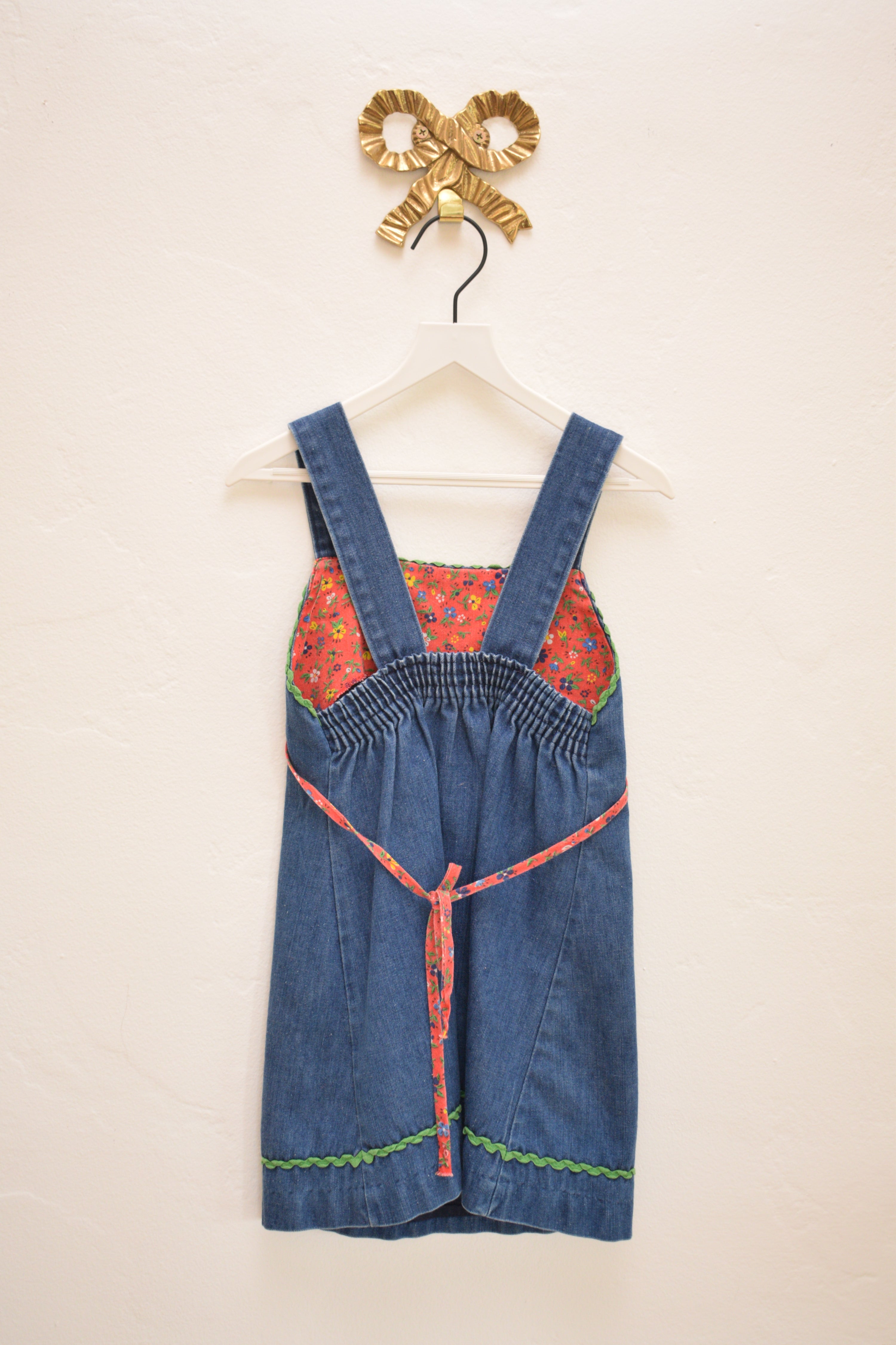 Vintage Rosebud Duds Calico-Yoke Denim Dress / 5