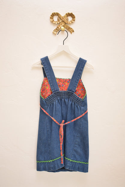 Vintage Rosebud Duds Calico-Yoke Denim Dress / 5