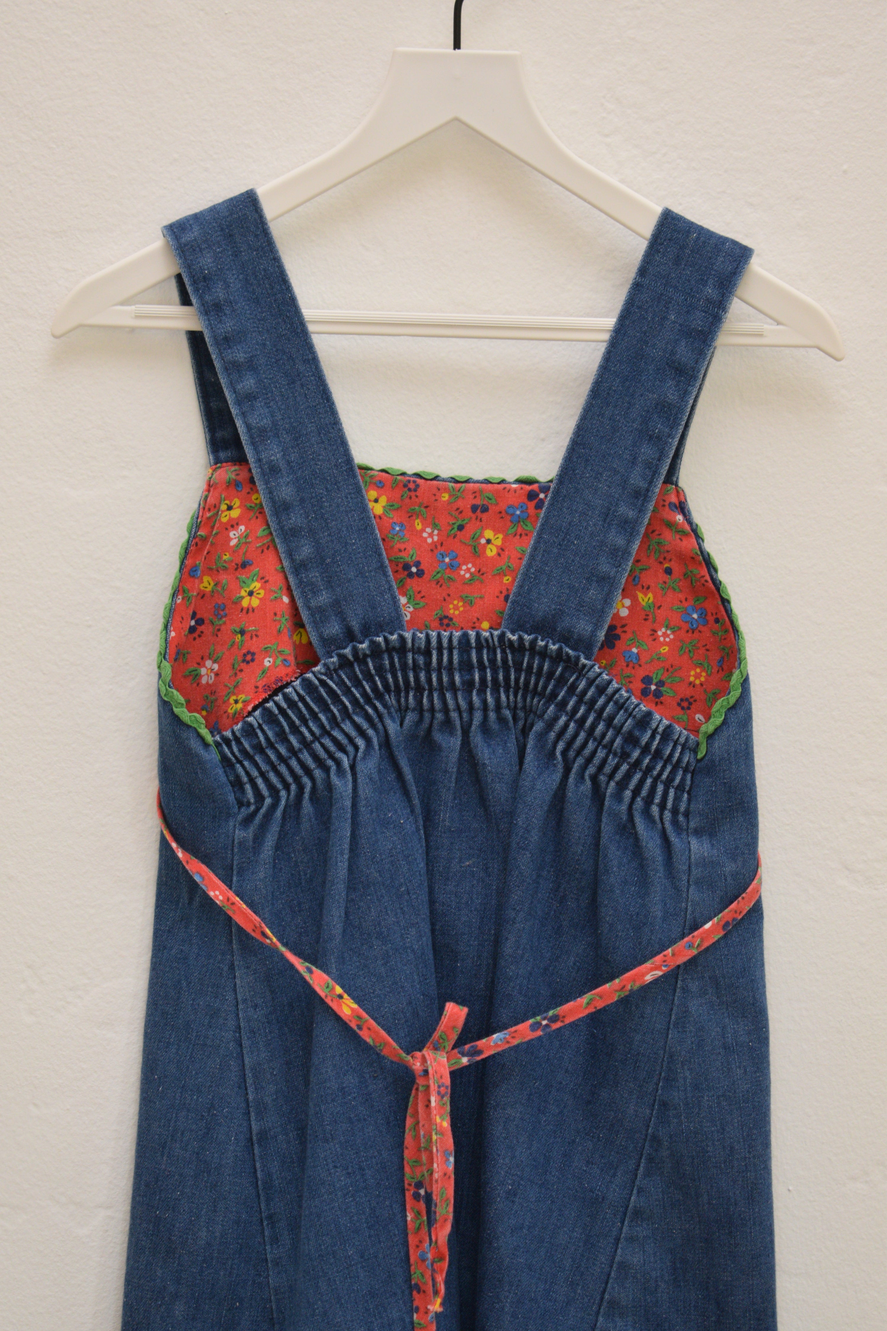 Vintage Rosebud Duds Calico-Yoke Denim Dress / 5