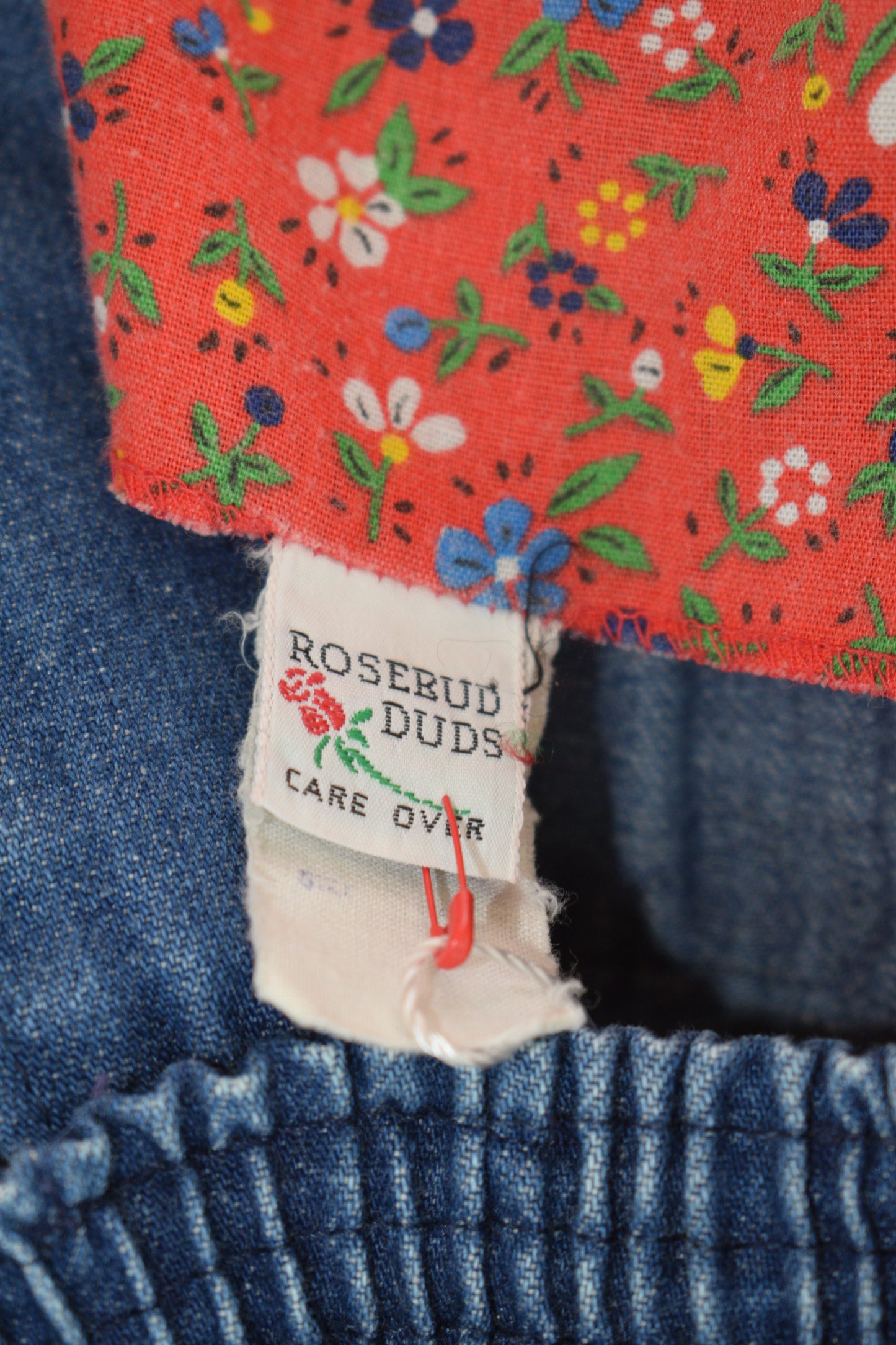 Vintage Rosebud Duds Calico-Yoke Denim Dress / 5