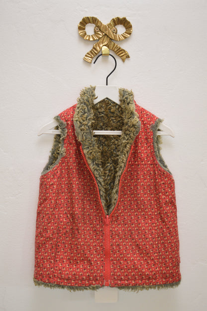 Gap Reversible Fur and Flower Vest / 2 Years