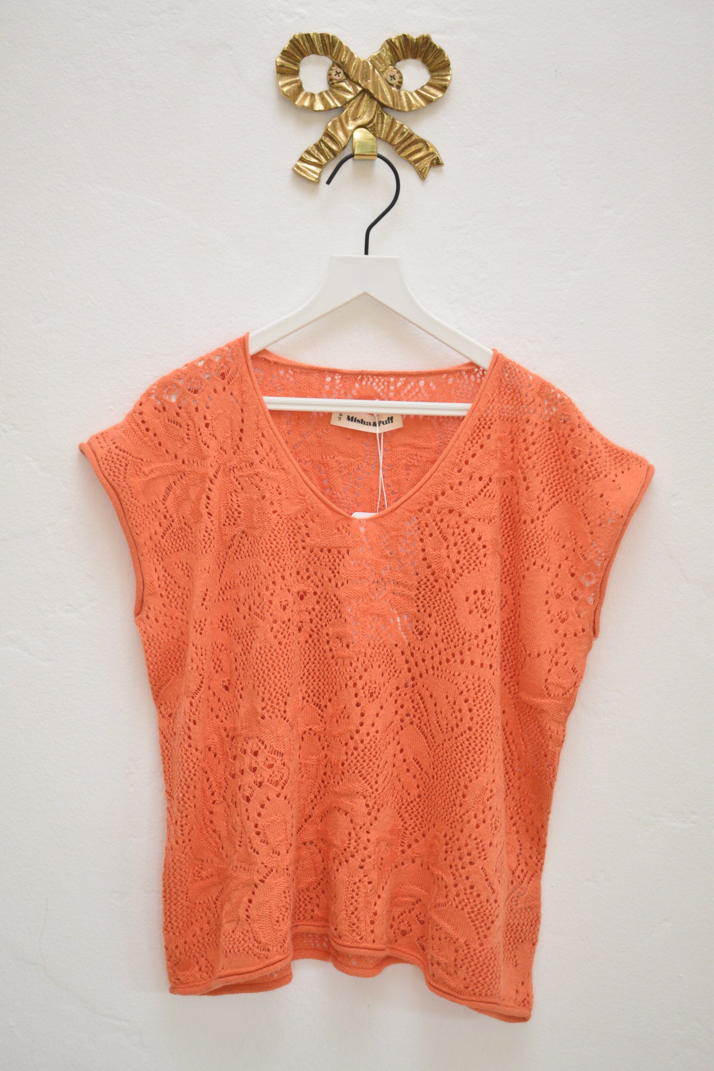 Misha & Puff Orange Knit Sweater / 8-9 Years