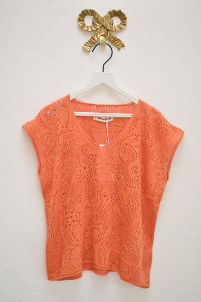 Misha & Puff Orange Knit Sweater / 8-9 Years