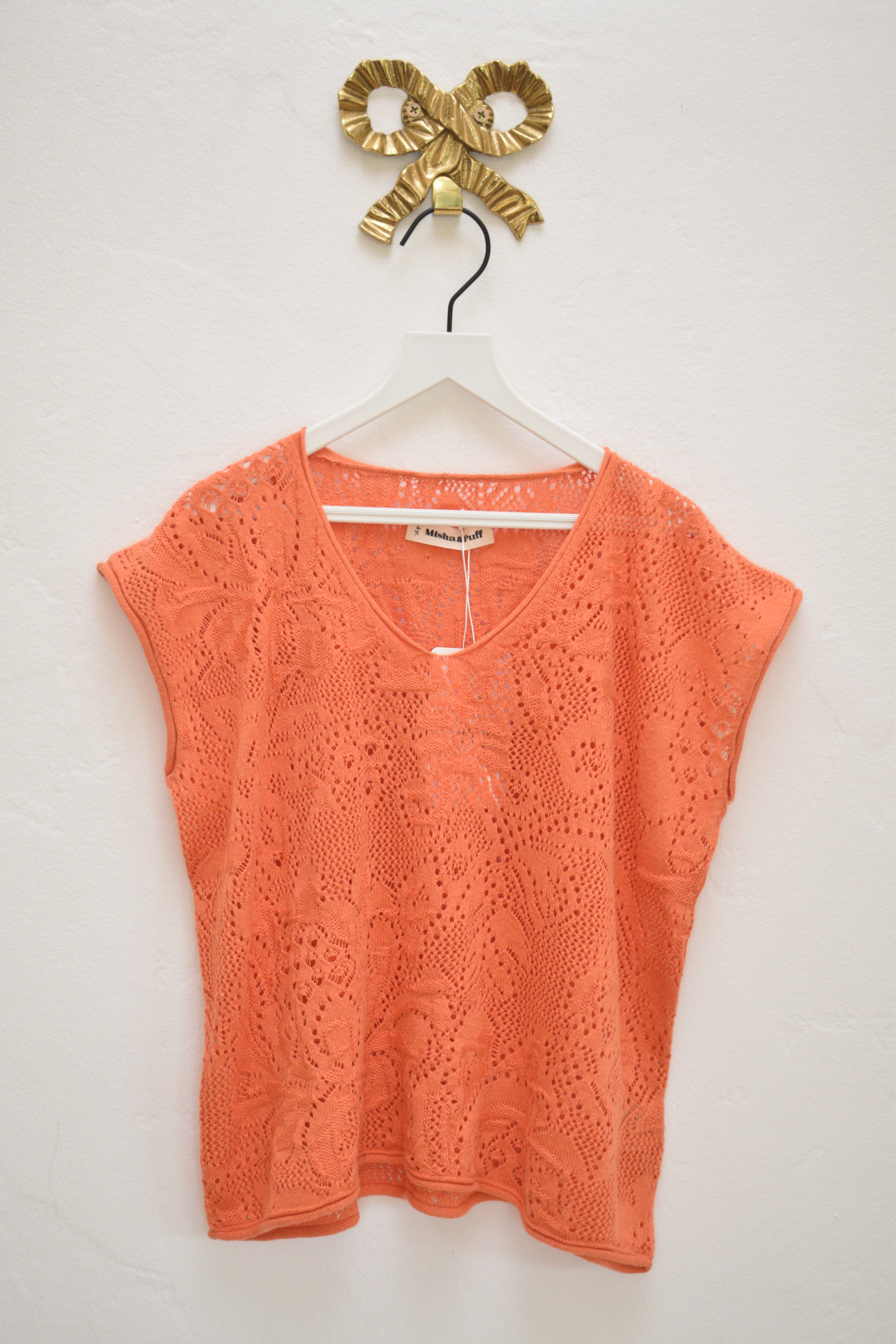 Misha & Puff Orange Knit Sweater / 8-9 Years