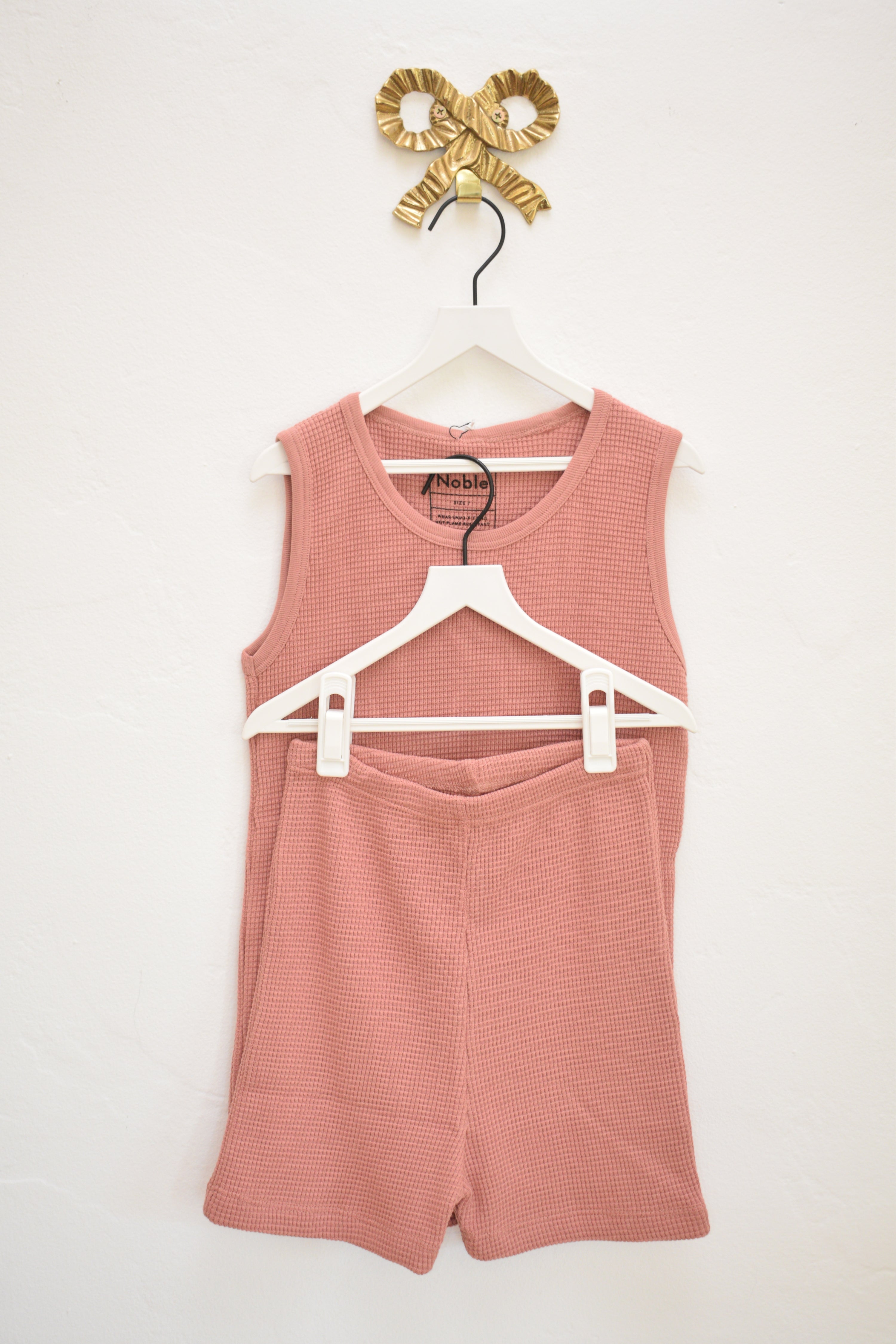 NWTs Noble Waffle Tank Set Dusty Rose / 7