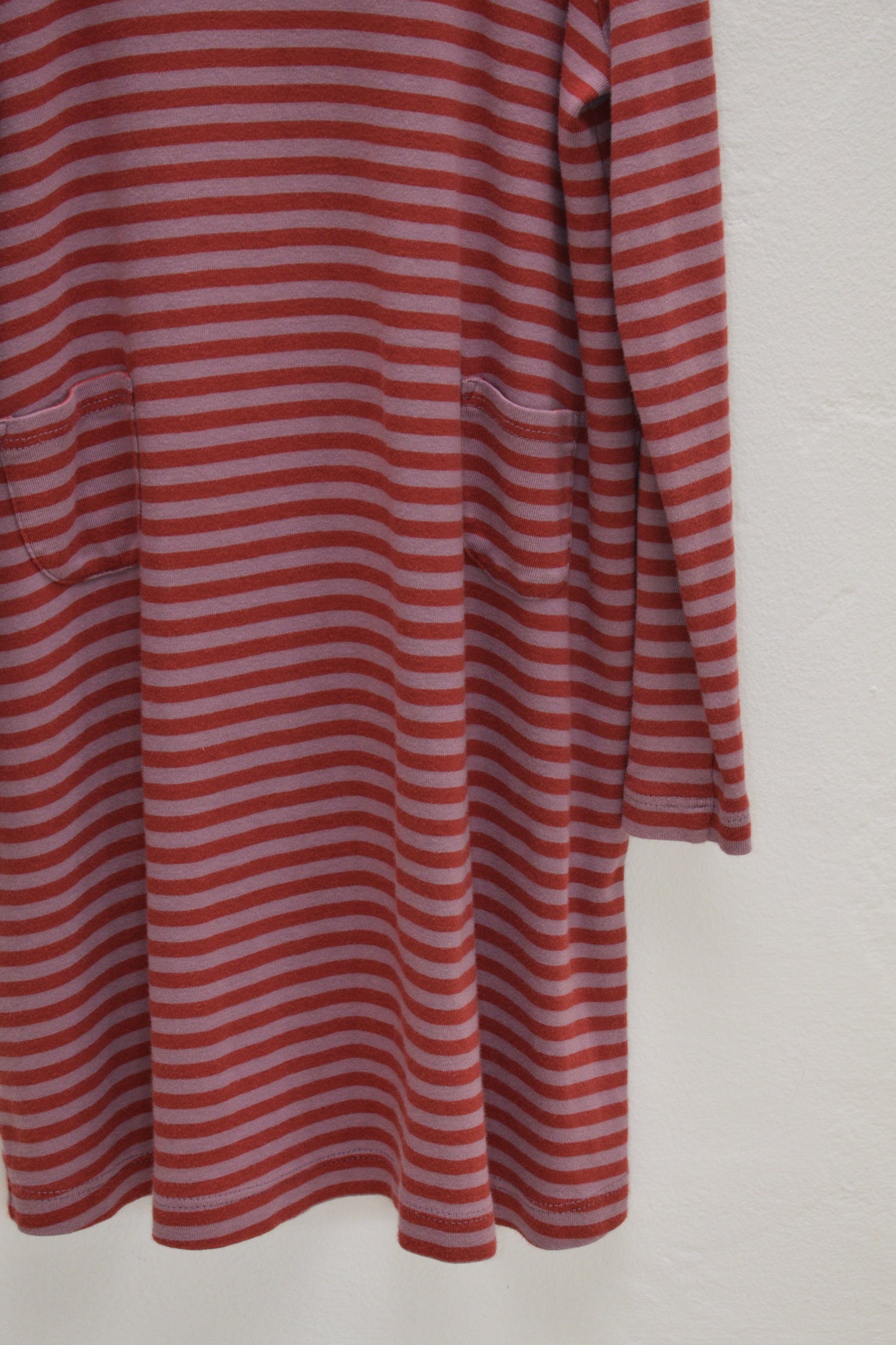 Misha & Puff Raspberry & Pink Stripe Ruffle Collar Dress / 8-9 Years