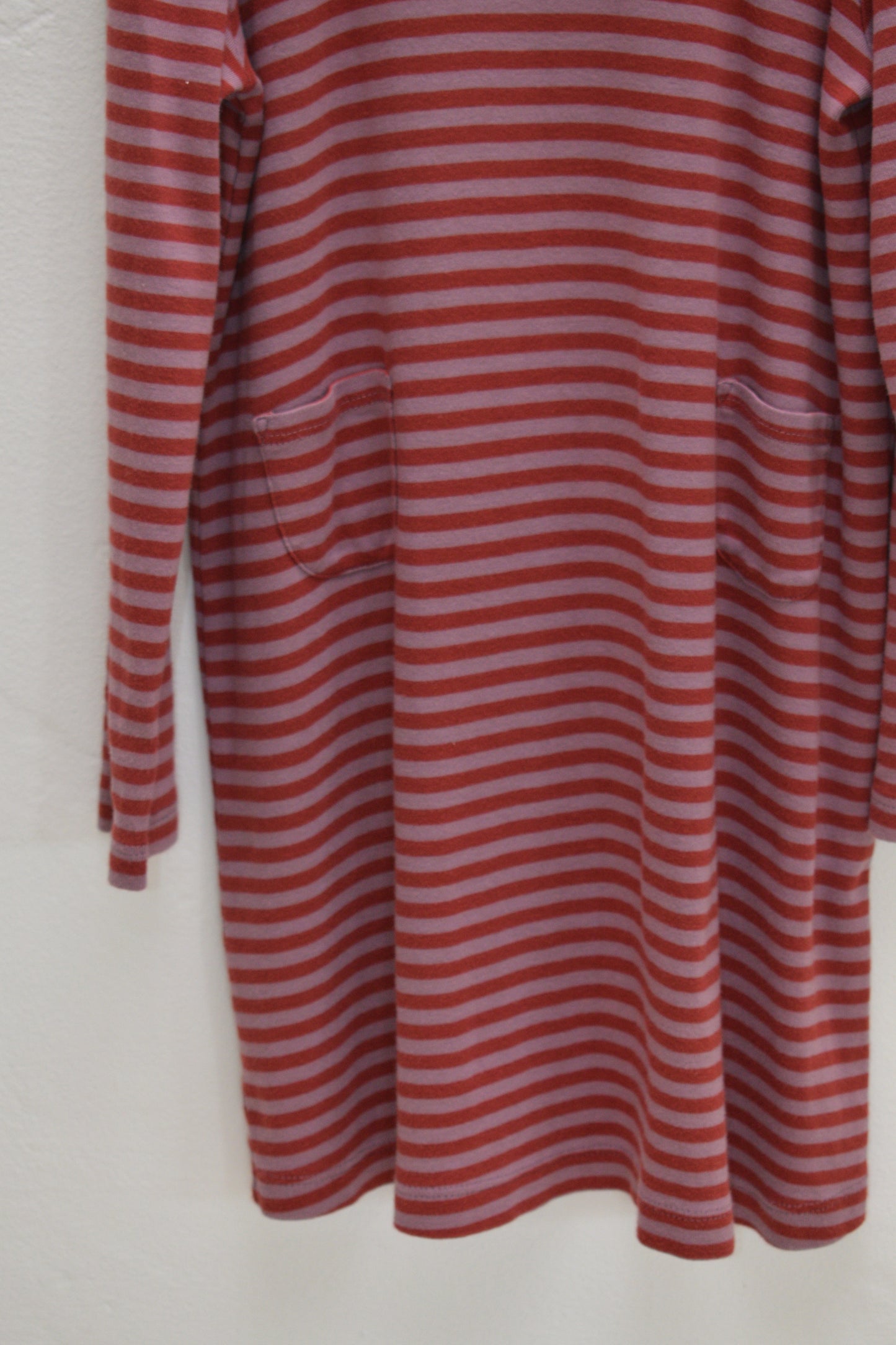 Misha & Puff Raspberry & Pink Stripe Ruffle Collar Dress / 8-9 Years