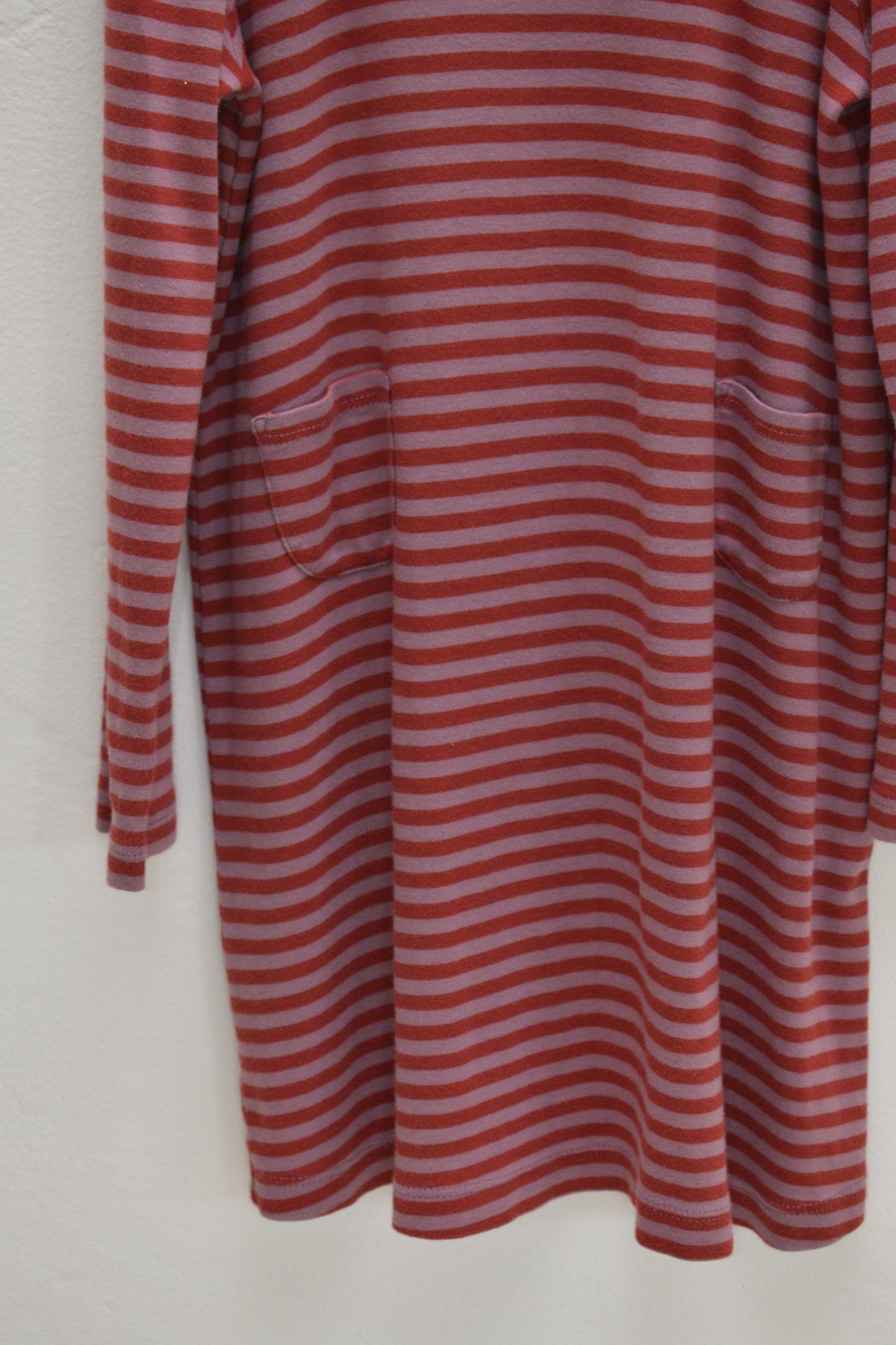 Misha & Puff Raspberry & Pink Stripe Ruffle Collar Dress / 8-9 Years