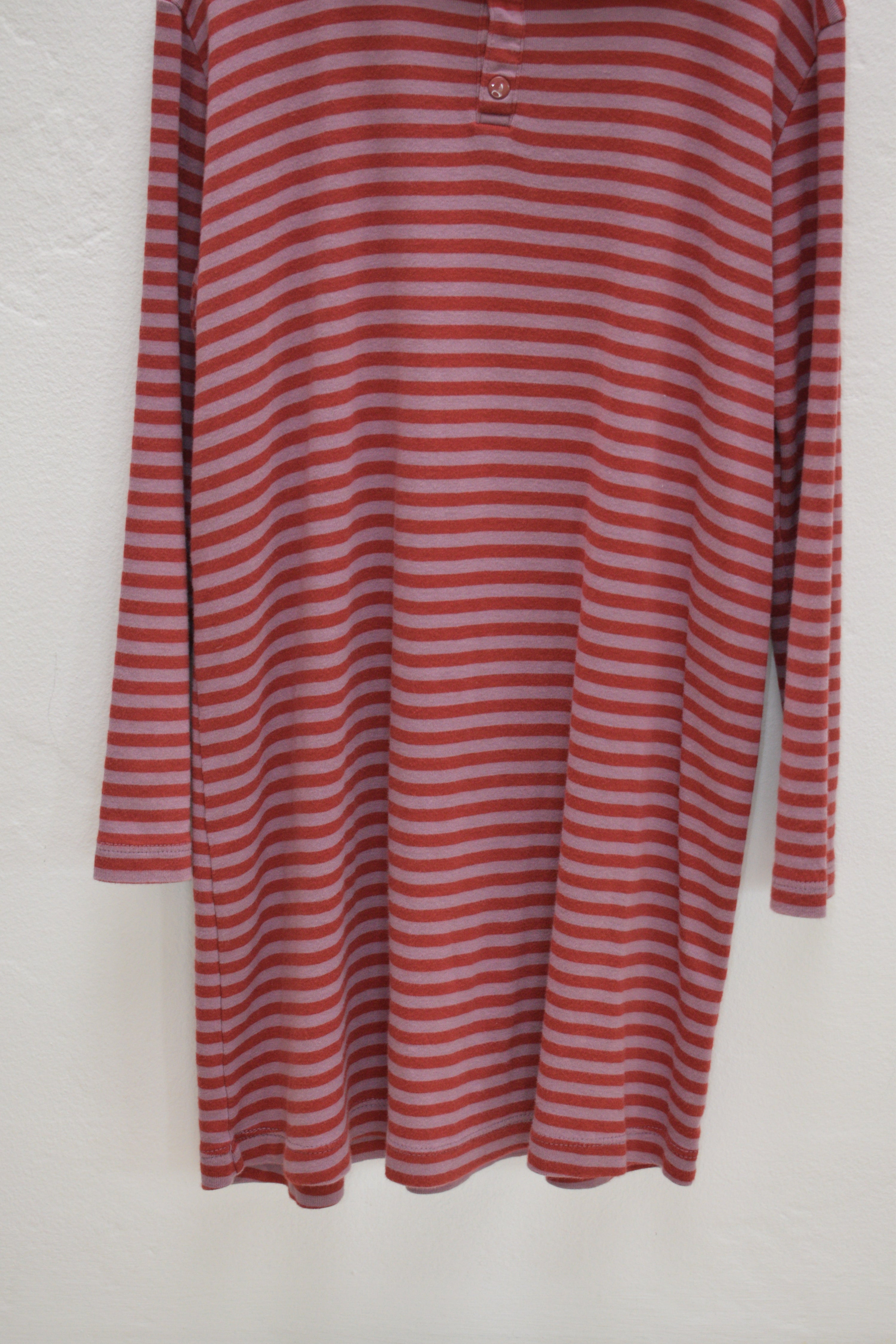 Misha & Puff Raspberry & Pink Stripe Ruffle Collar Dress / 8-9 Years