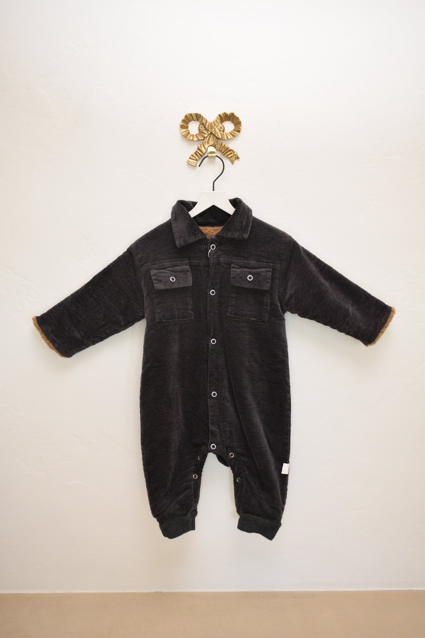Brown Corduroy Coveralls / 12 months