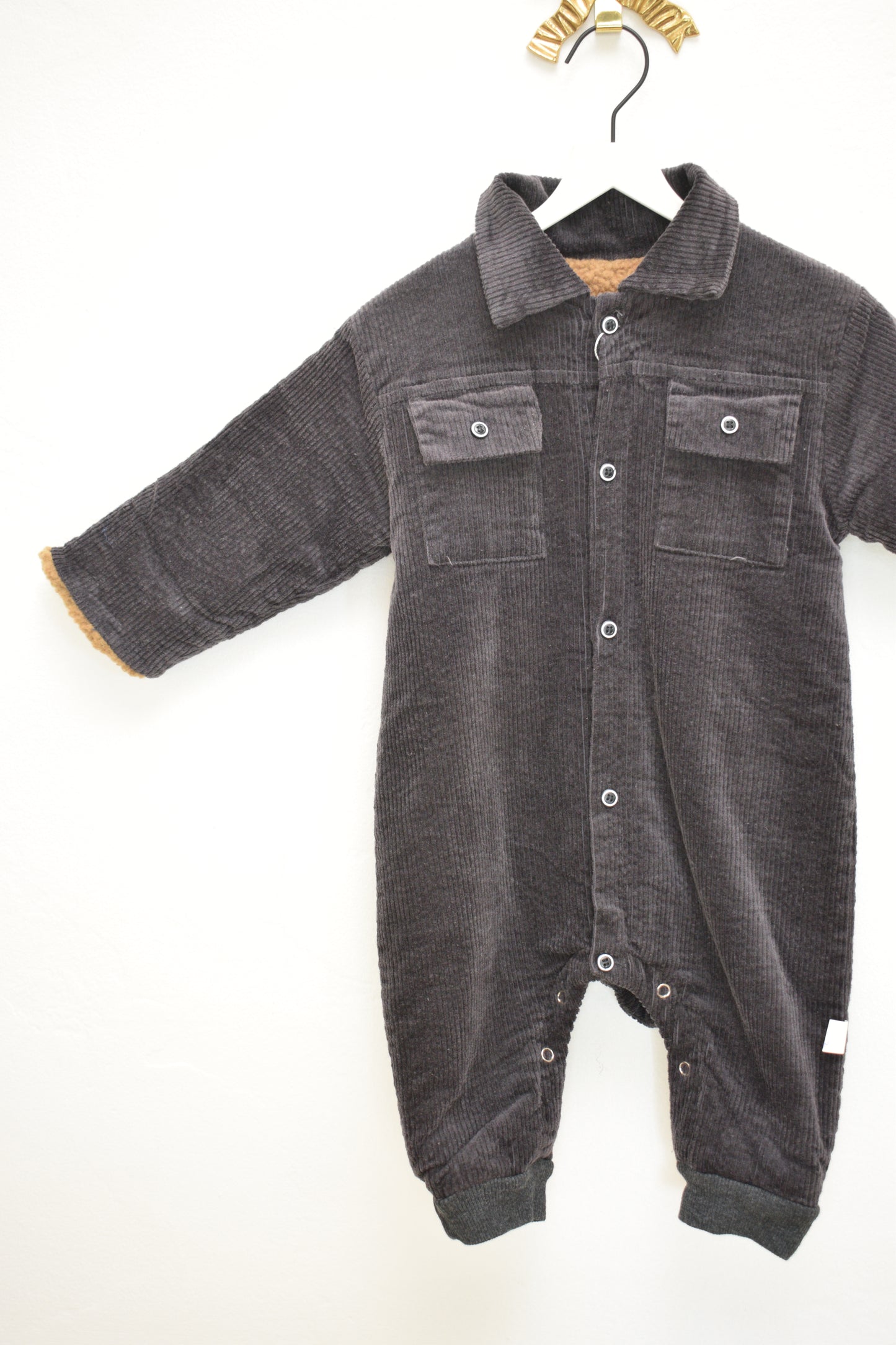 Brown Corduroy Coveralls / 12 months