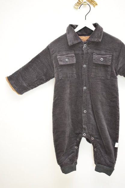 Brown Corduroy Coveralls / 12 months