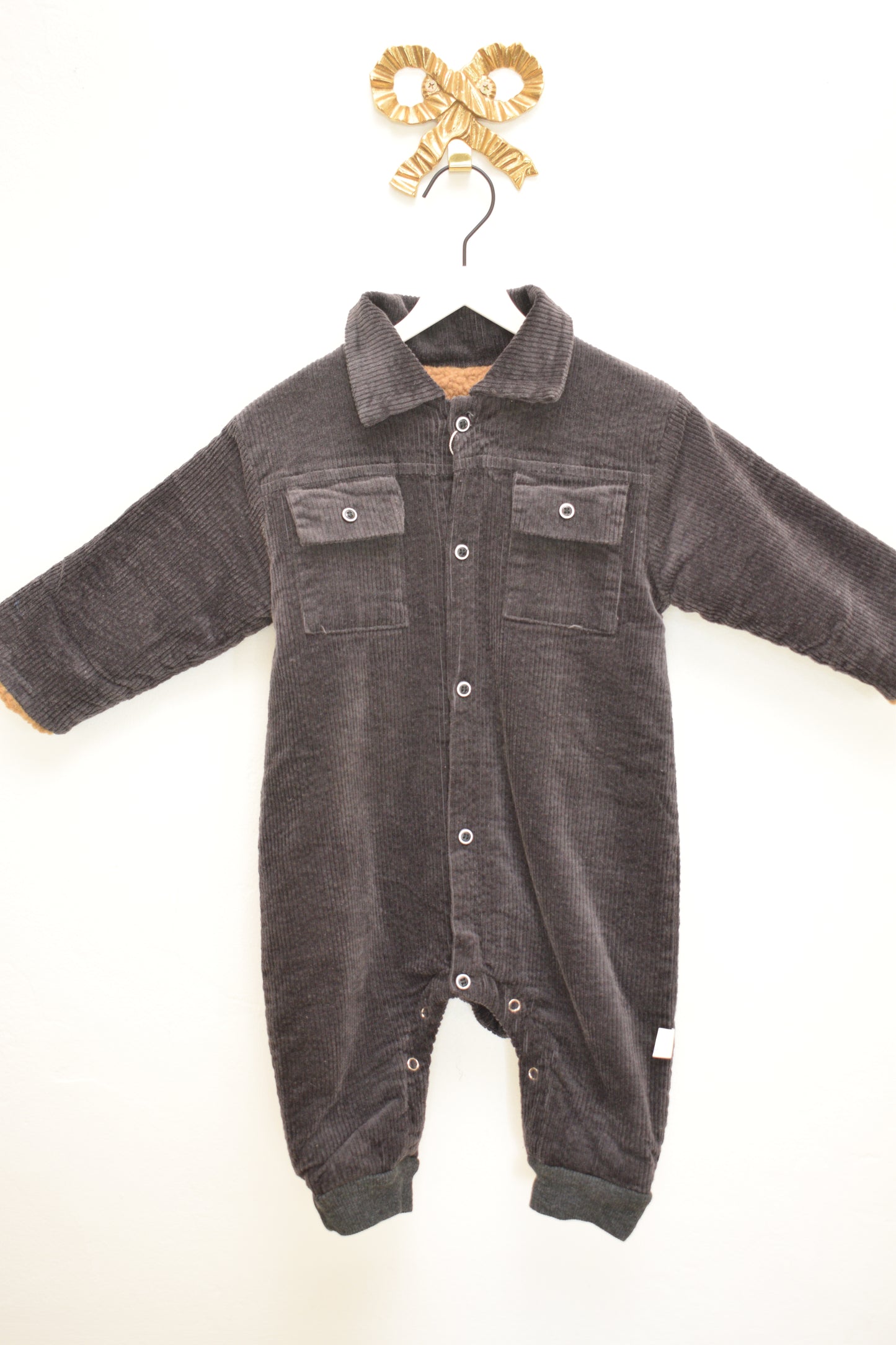 Brown Corduroy Coveralls / 12 months