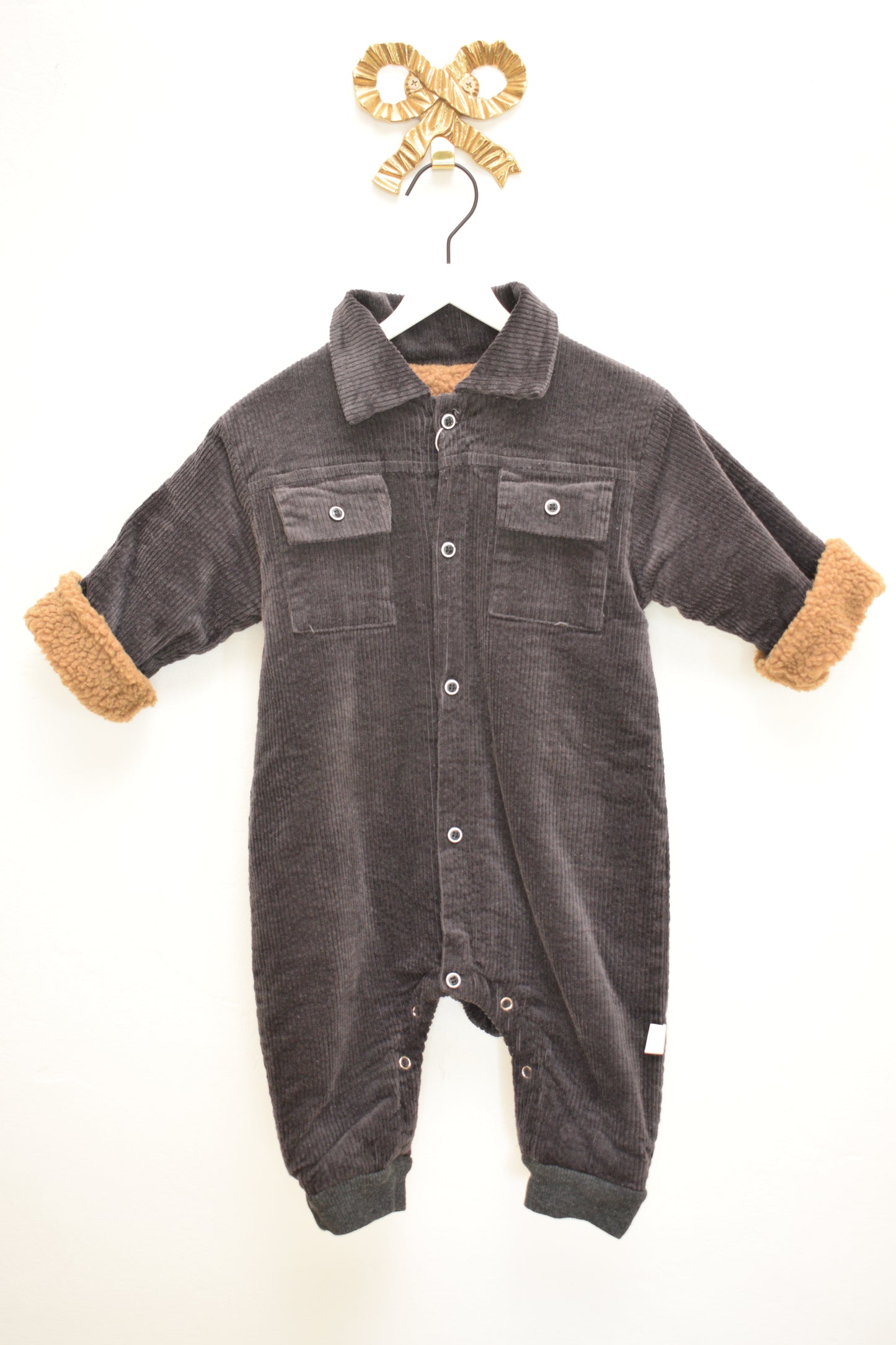 Brown Corduroy Coveralls / 12 months