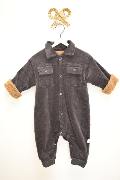 Brown Corduroy Coveralls / 12 months