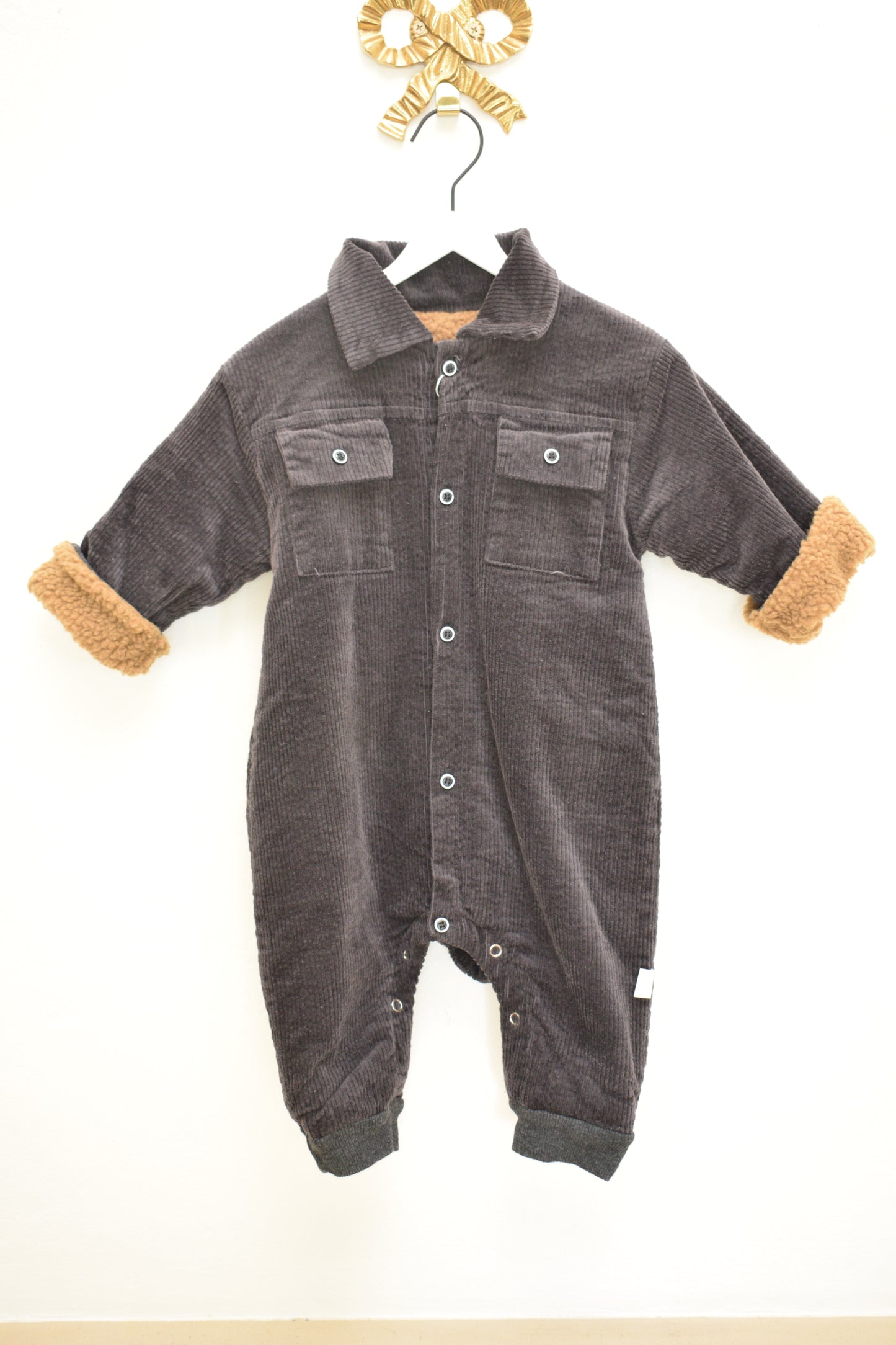 Brown Corduroy Coveralls / 12 months