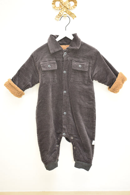 Brown Corduroy Coveralls / 12 months